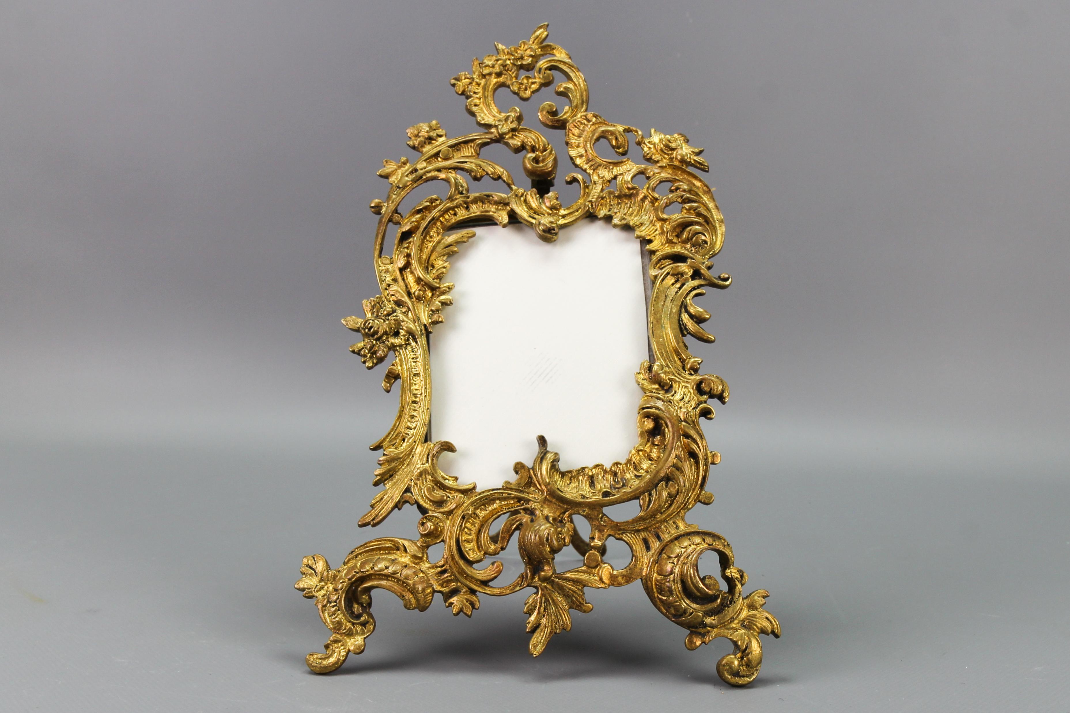 French Bronze Rococo Style Desktop Picture Frame For Sale 12
