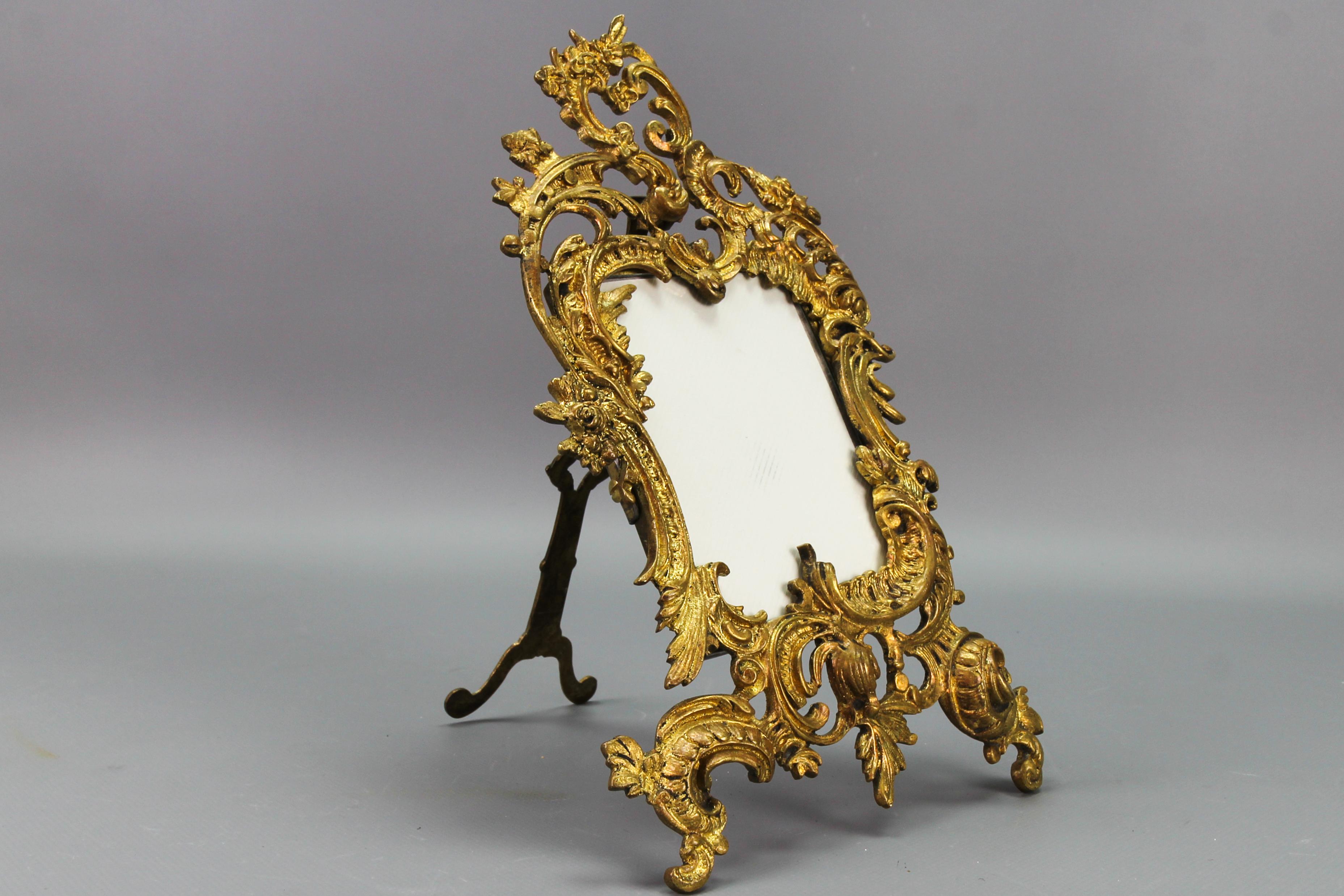 French Bronze Rococo Style Desktop Picture Frame For Sale 1