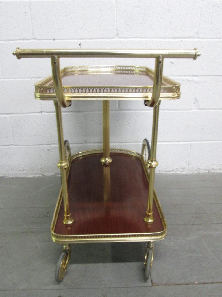 French Bronze Rolling Bar Cart For Sale at 1stdibs