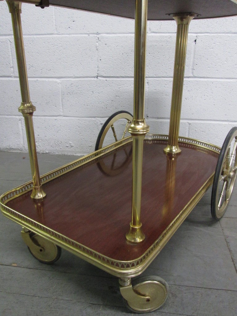 French Bronze Rolling Bar Cart For Sale at 1stdibs
