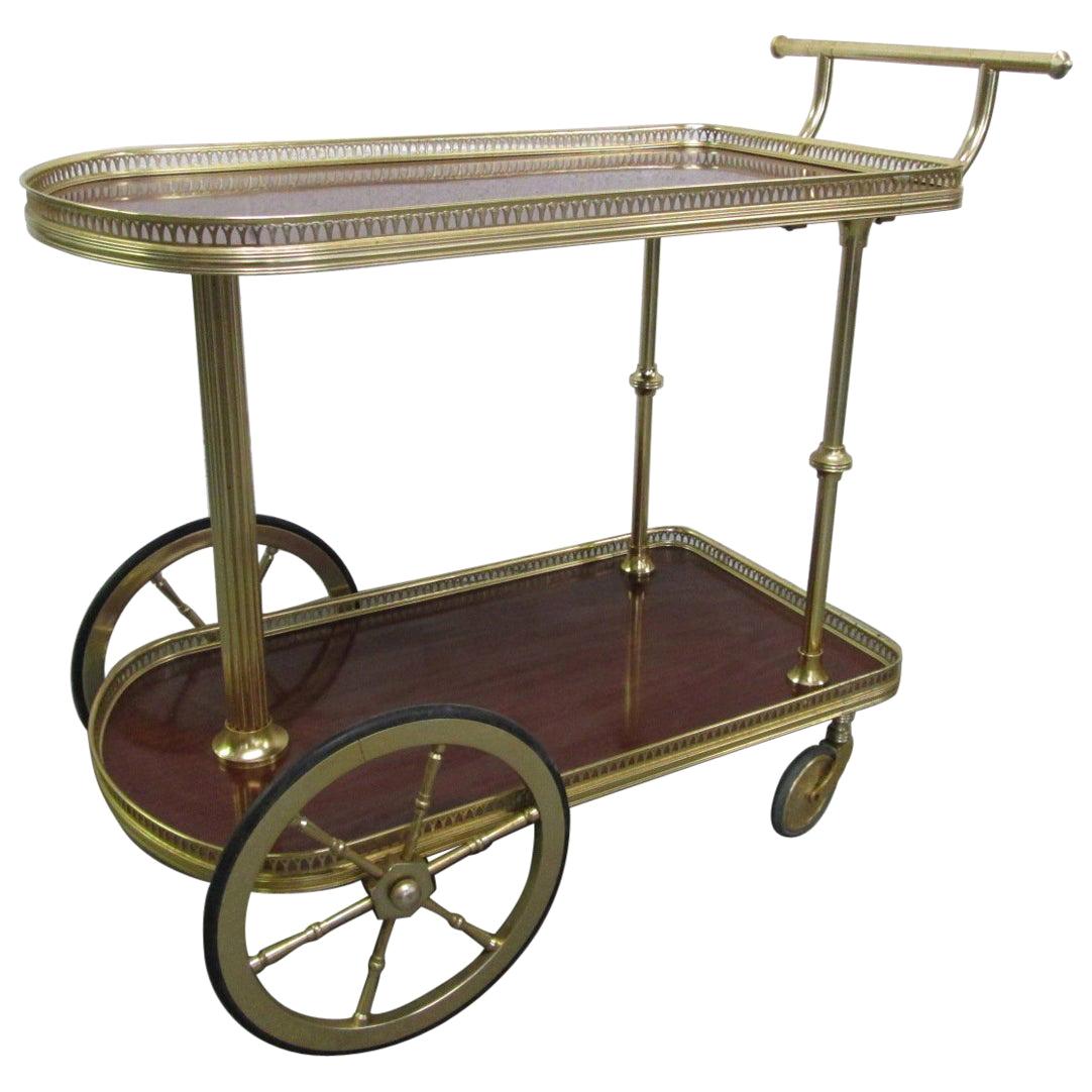 French Bronze Rolling Bar Cart