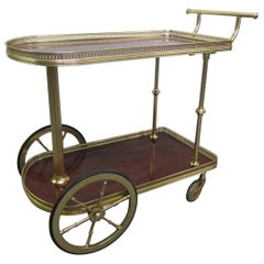 French Bronze Rolling Bar Cart