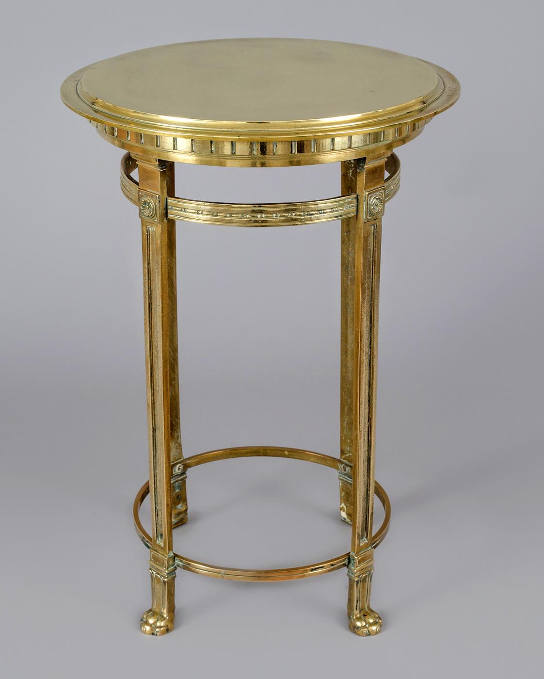 Art Nouveau French Bronze Round Gueridon Table