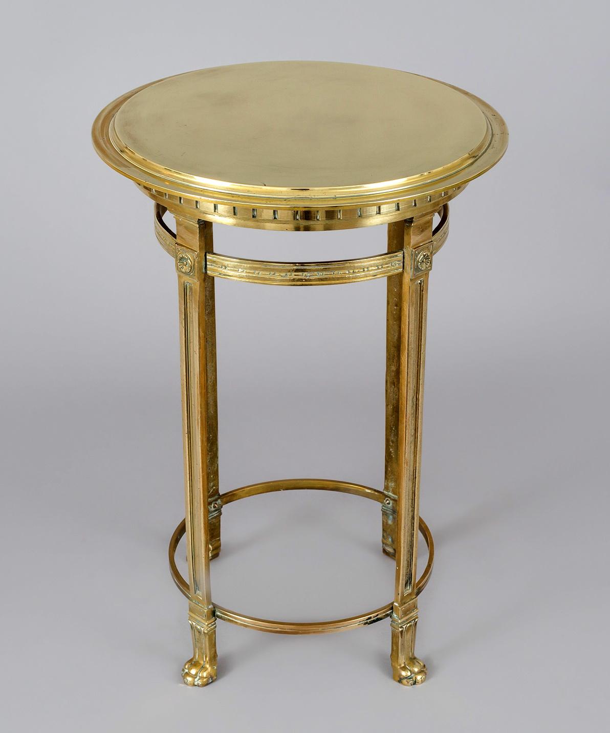 French Bronze Round Gueridon Table 1