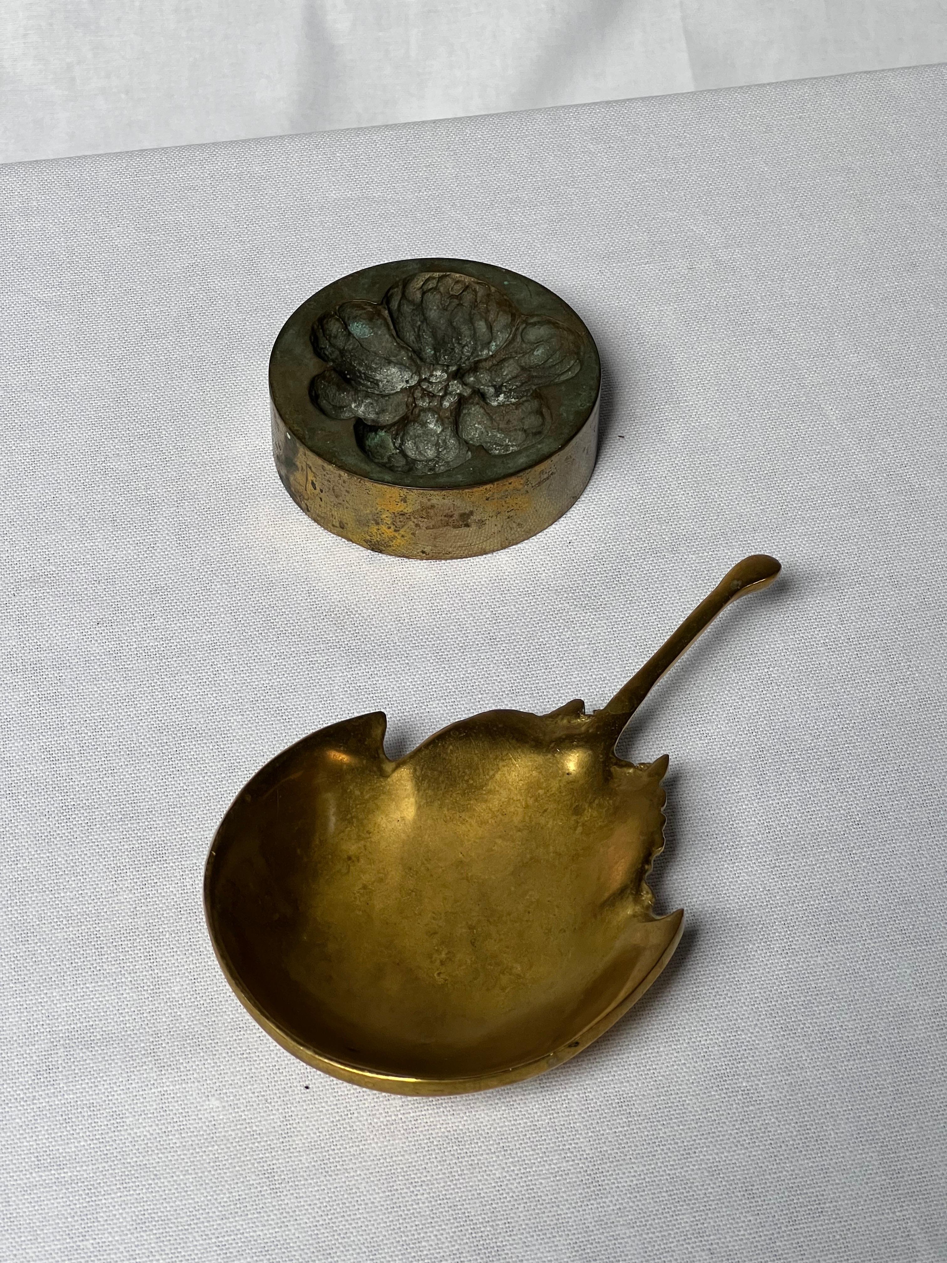 20th Century French Bronze Round Space Age Ashtray Flower Mould manner of Roger Tallon Orb For Sale
