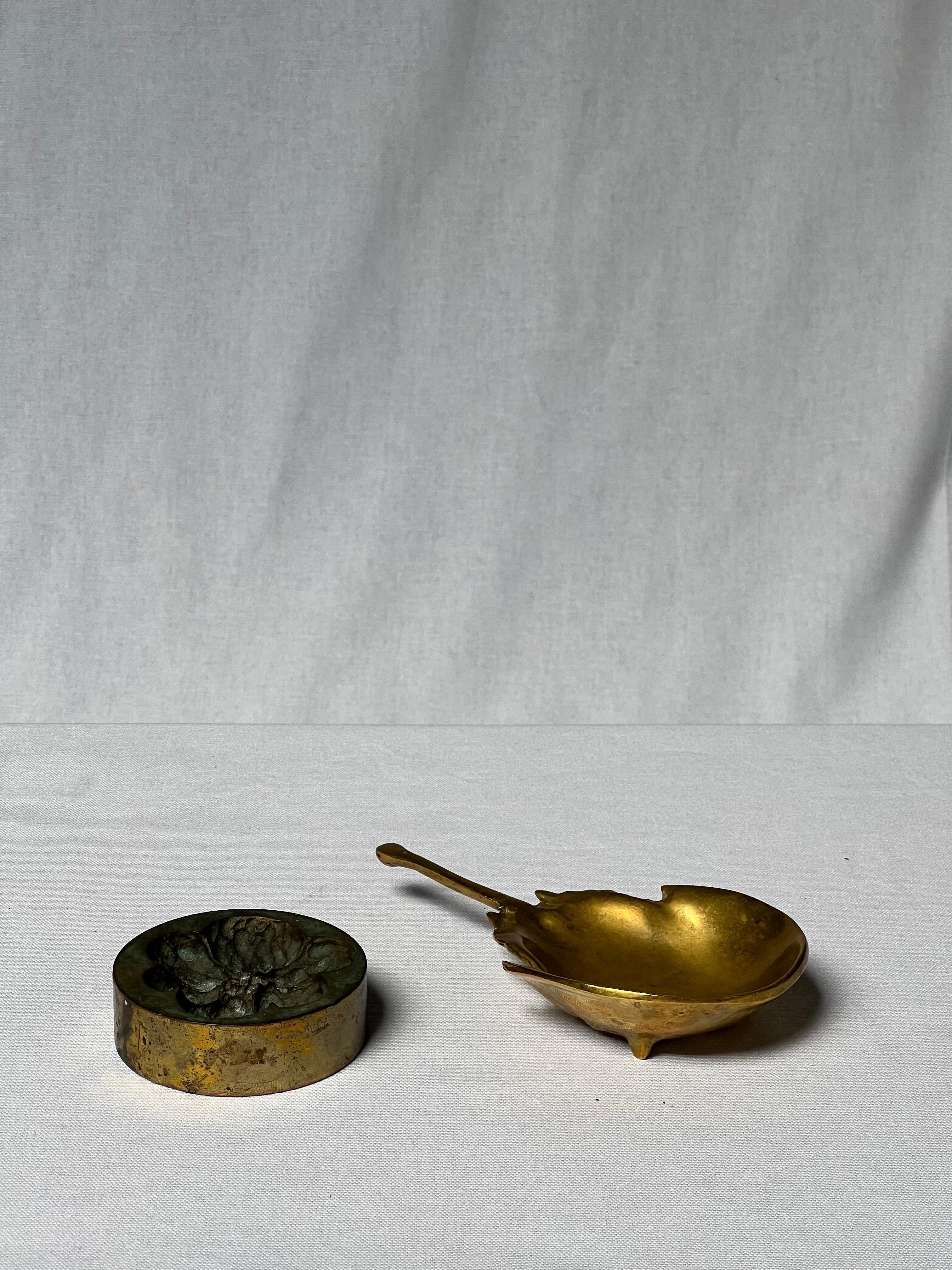 French Bronze Round Space Age Ashtray Flower Mould manner of Roger Tallon Orb For Sale 3
