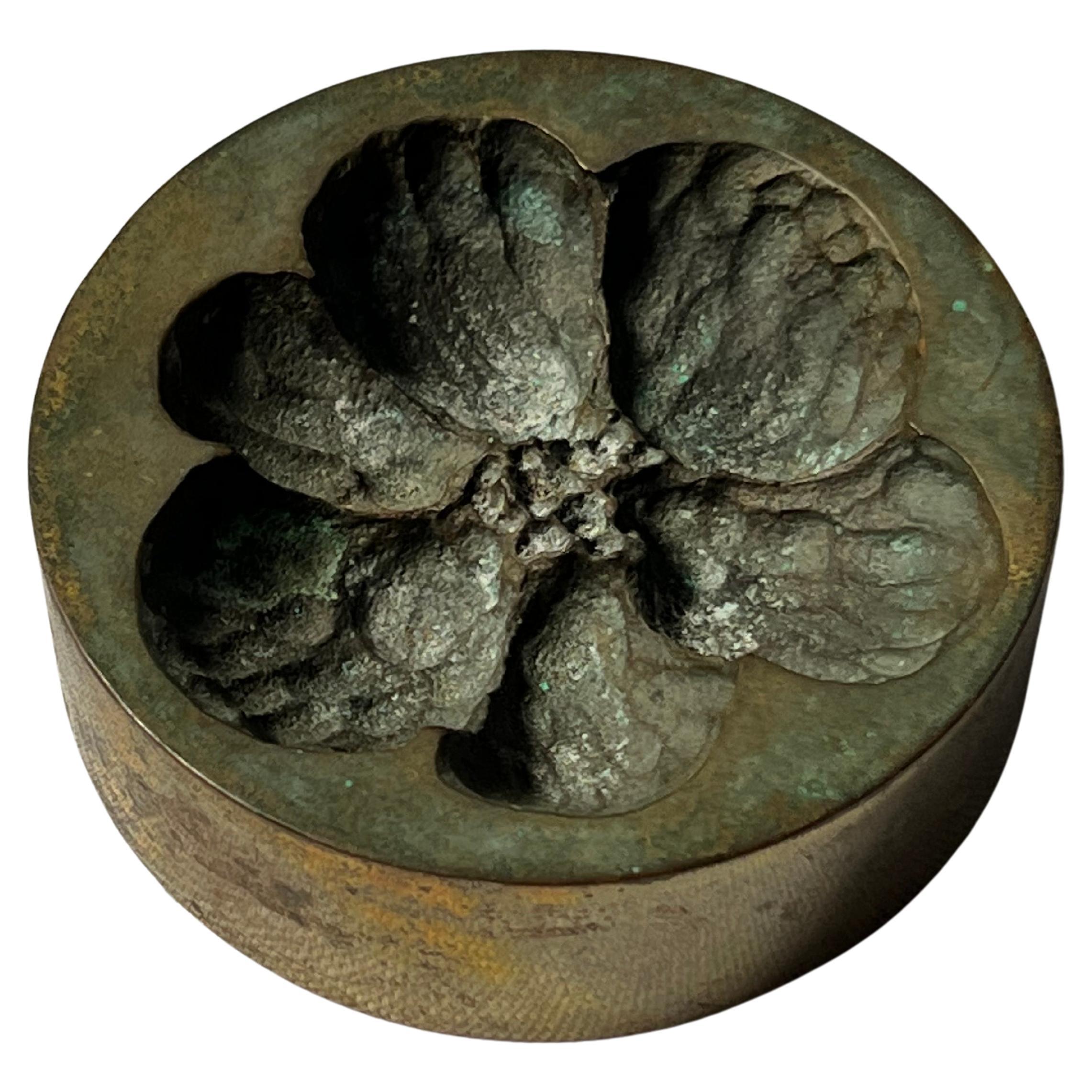 French Bronze Round Space Age Ashtray Flower Mould manner of Roger Tallon Orb For Sale
