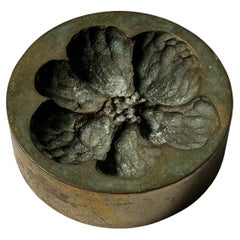 Vintage French Bronze Round Space Age Ashtray Flower Mould manner of Roger Tallon Orb