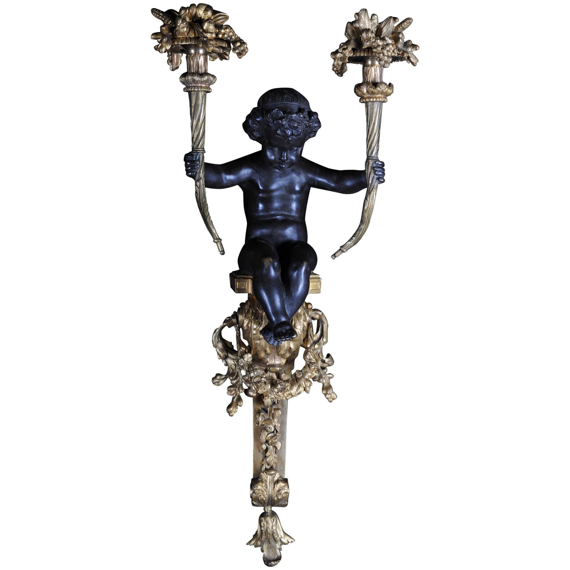 French Bronze Sconce, Appliqué Napoleon III, circa 1870