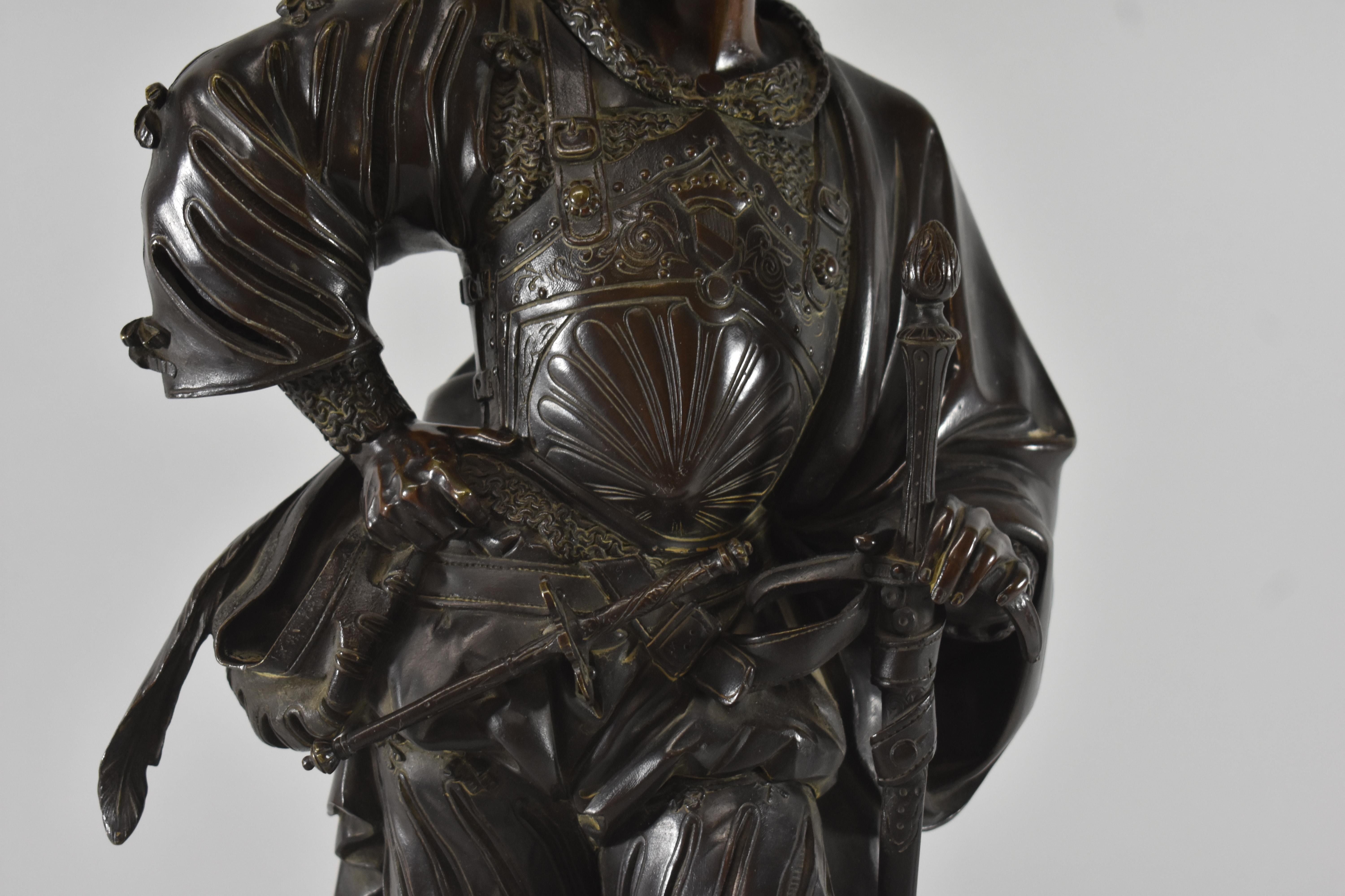 French Bronze Sculpture Albert Ernest Carrier Belleuse 1824-1887 Defreville In Good Condition In Toledo, OH