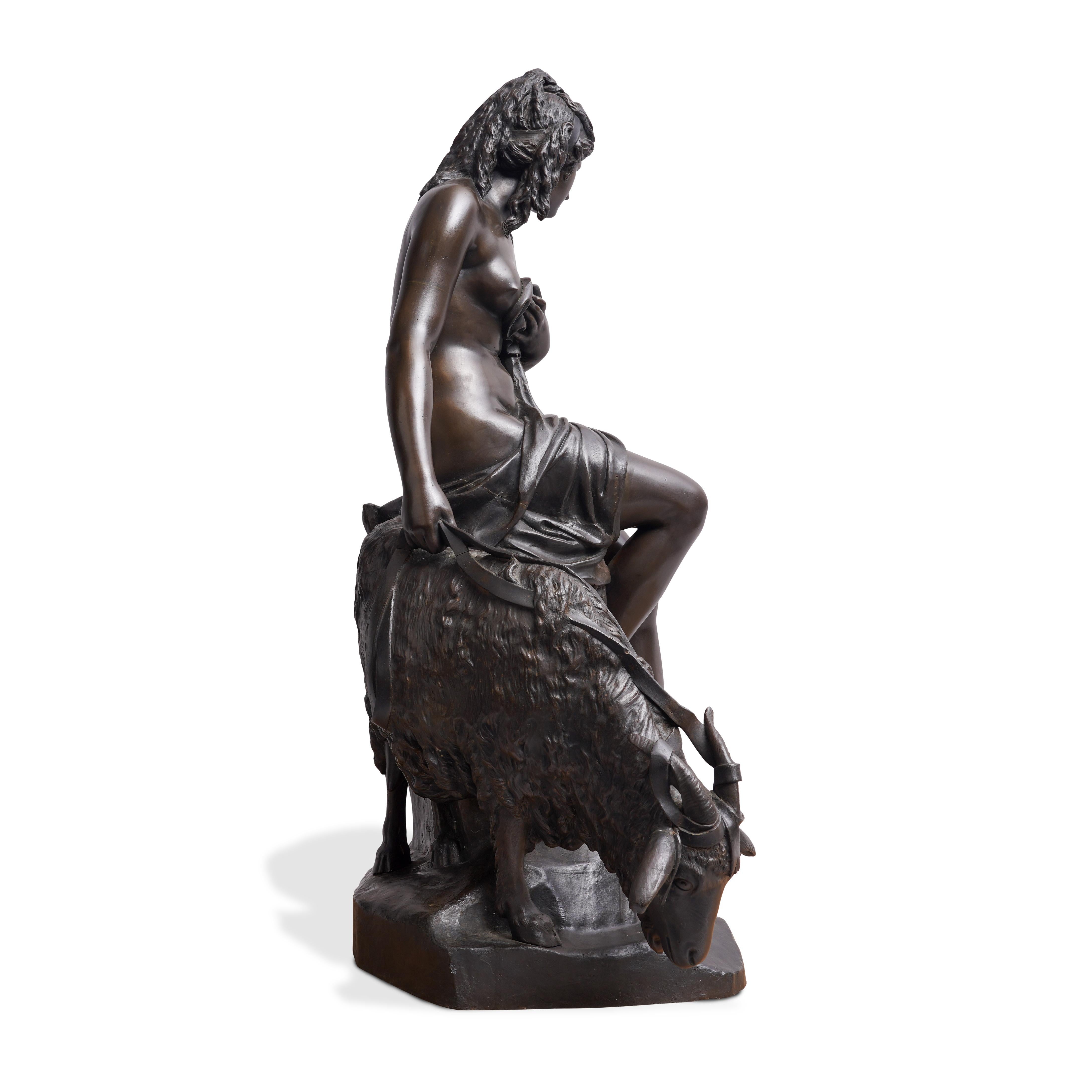 Français Une grande sculpture française en bronze 