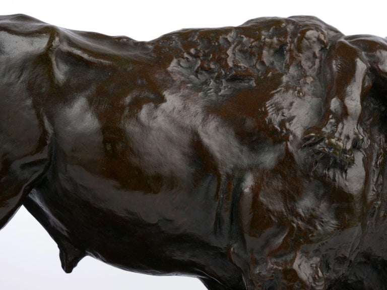 French Bronze Sculpture “Bison et Jaguar” by Georges Gardet & Siot-Decauville For Sale 2