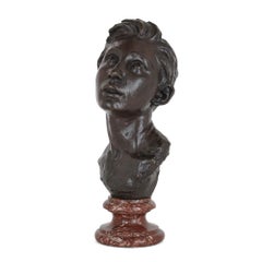 French Bronze Sculpture Bust of a Man by Aimé-Jules Dalou