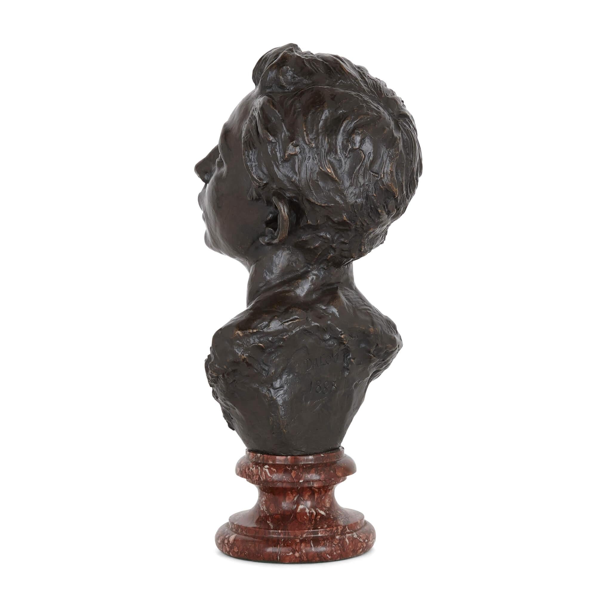French Bronze Sculpture Bust of a Man by Aimé-Jules Dalou In Good Condition For Sale In London, GB