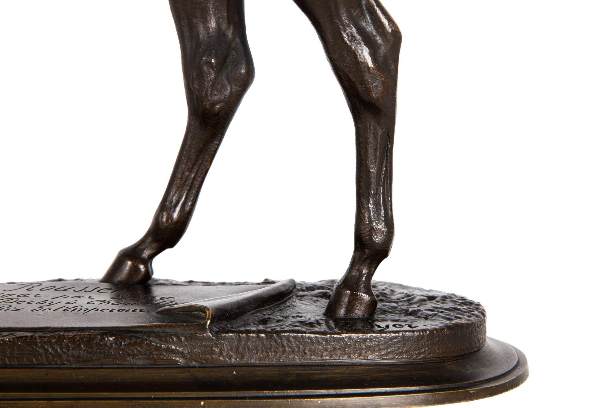 French Bronze Sculpture by Pierre Lenordez of Racehorse Stallion “Bois Roussel” 12