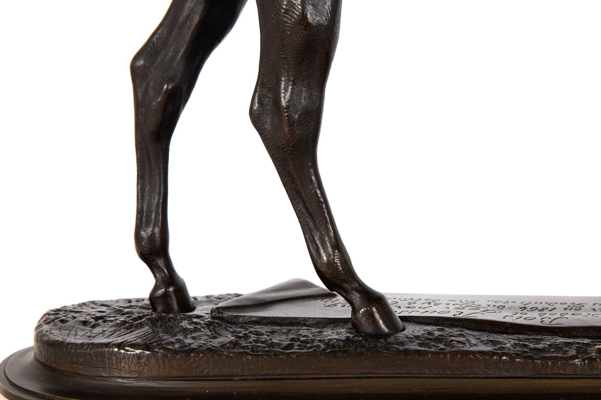 French Bronze Sculpture by Pierre Lenordez of Racehorse Stallion “Bois Roussel” 13
