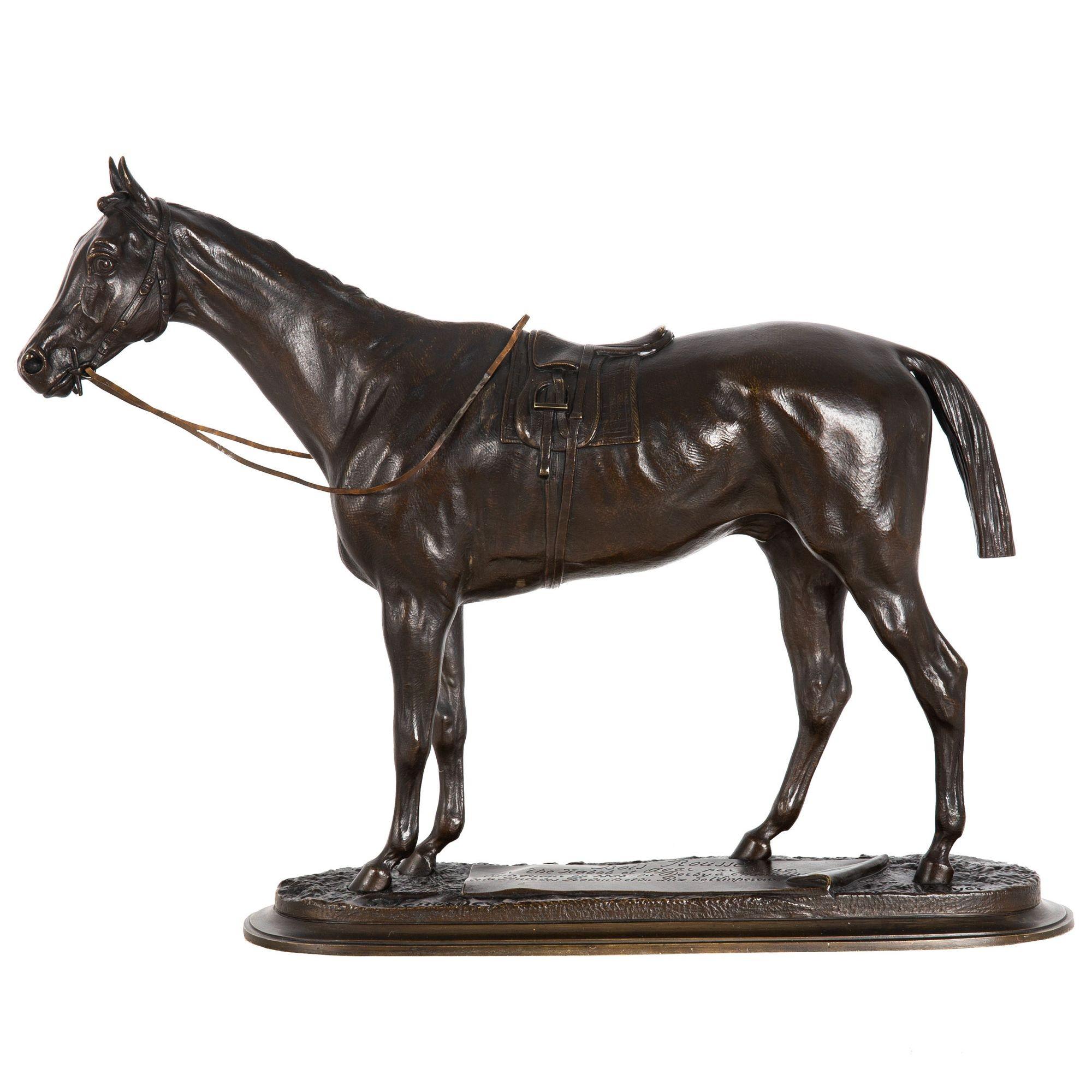 PIERRE LENORDEZ
French, 1815-1892

Portrait of Stallion Racehorse 