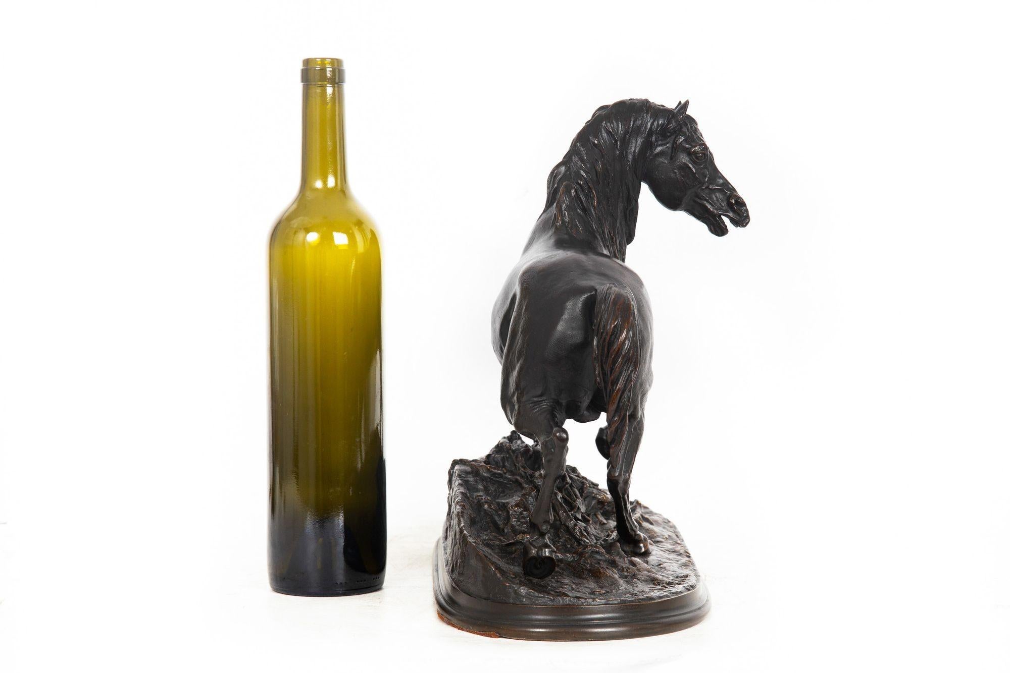 Romantic French Bronze Sculpture “Cheval Libre” (Free Horse) after Pierre Jules Méne For Sale