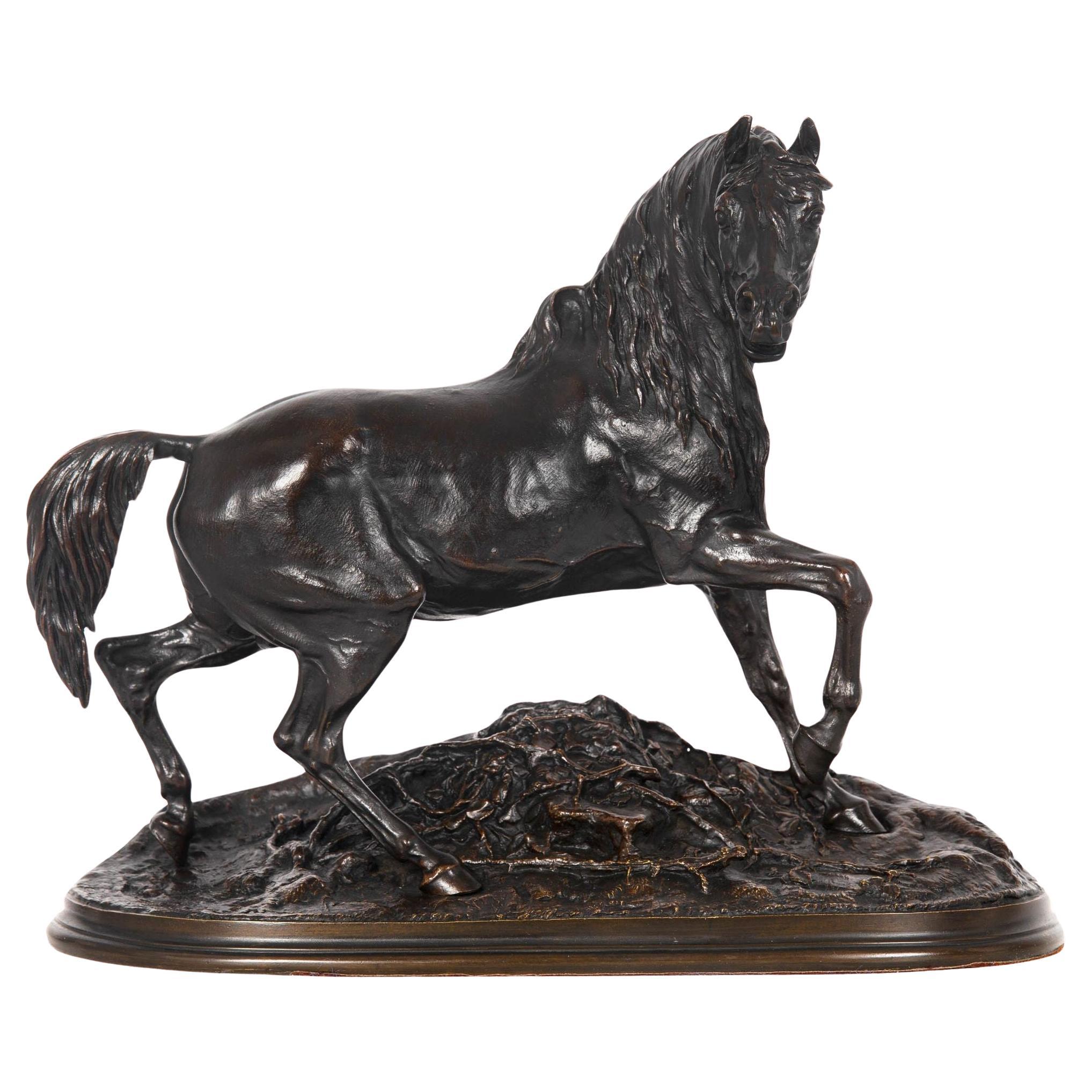 Französische Bronzeskulptur Cheval Libre (Freies Pferd) nach Pierre Jules Méne