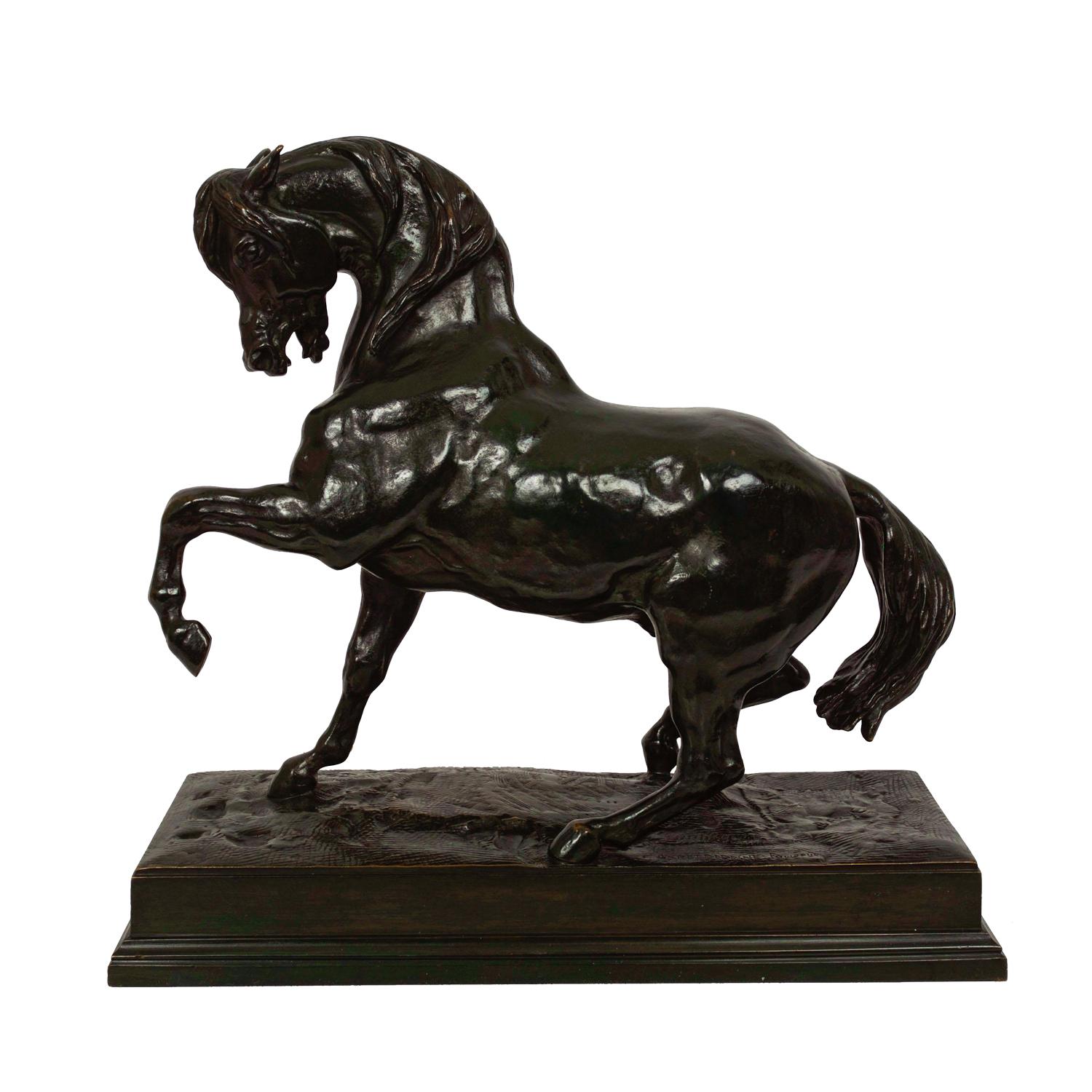 French Bronze Sculpture "Cheval Turc no. 2" after Antoine-Louis Barye