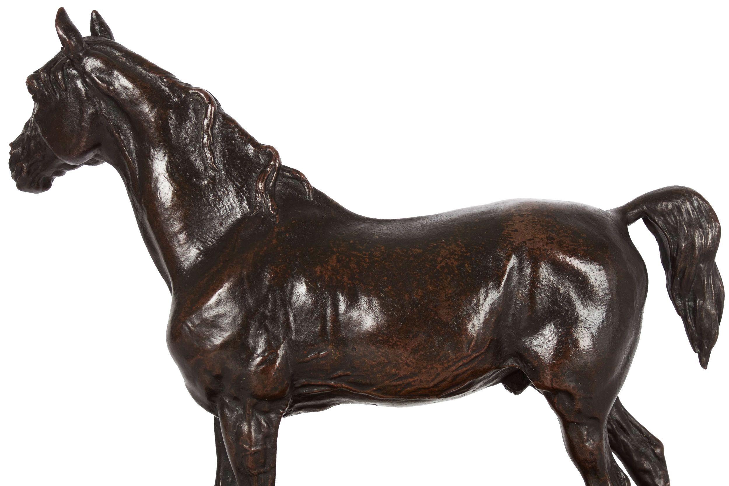 French Bronze Sculpture Egyptian Stallion Horse “Ibrahim”after Pierre Jules Mene 3