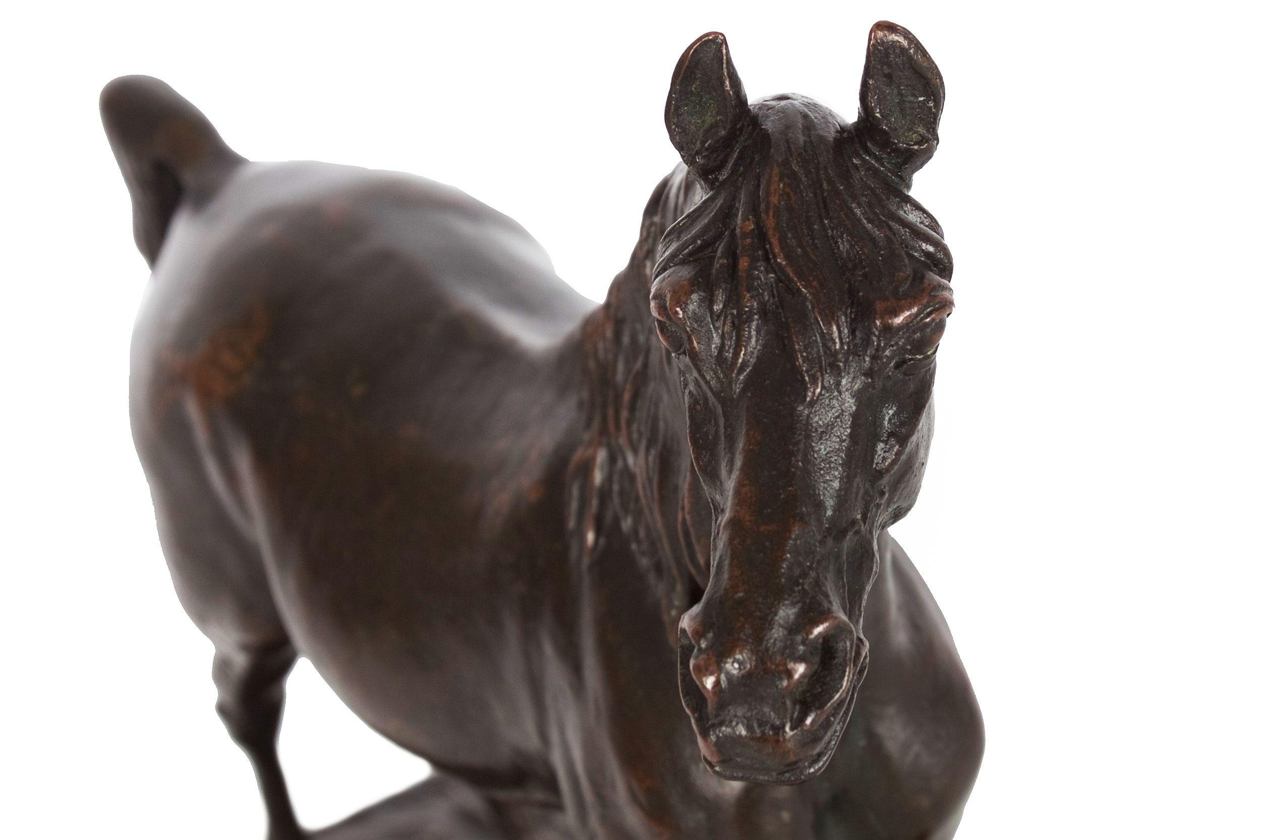 French Bronze Sculpture Egyptian Stallion Horse “Ibrahim”after Pierre Jules Mene 1