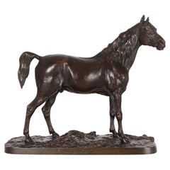 French Bronze Sculpture Egyptian Stallion Horse “Ibrahim”after Pierre Jules Mene