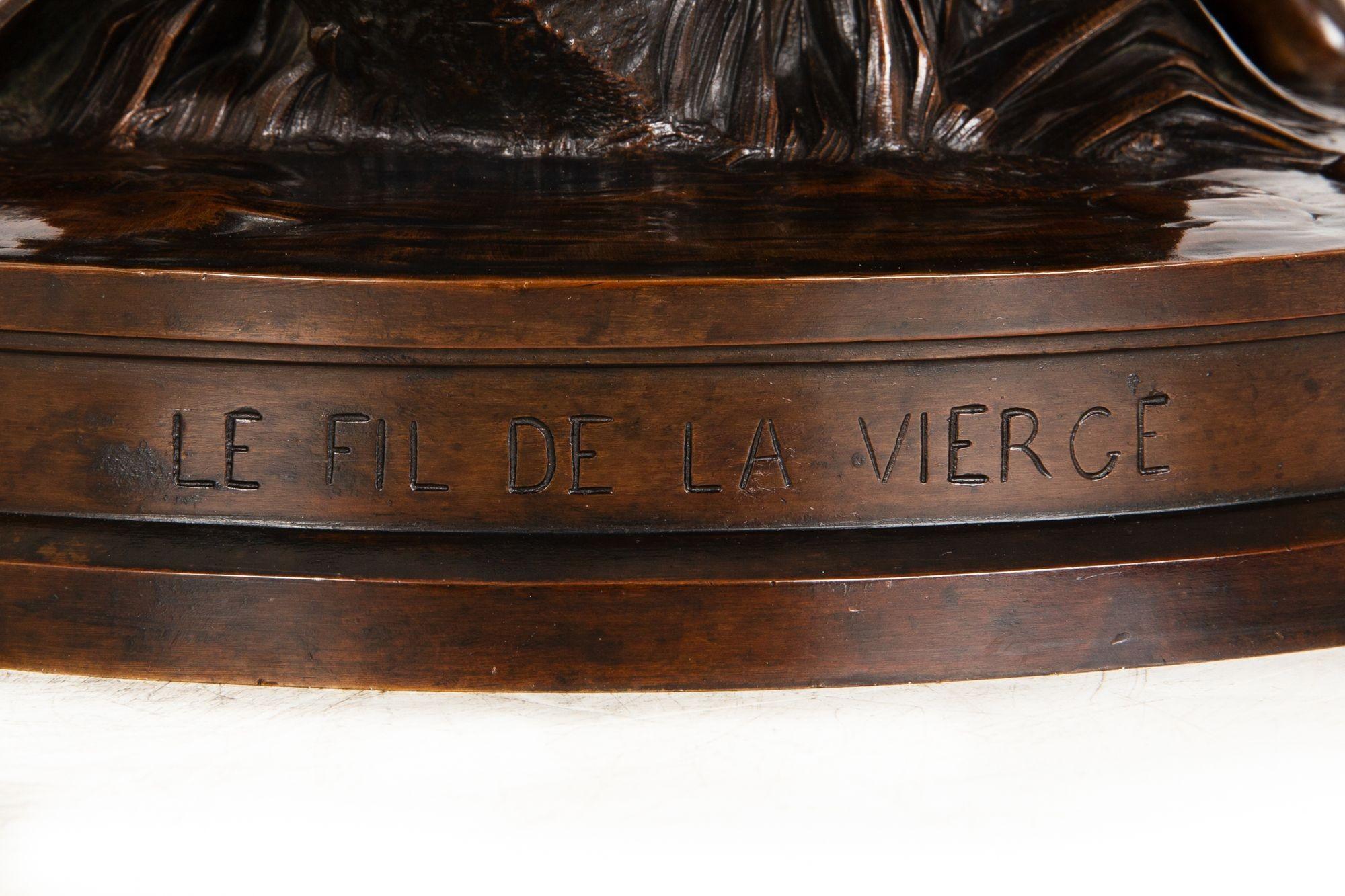French Bronze Sculpture “La Fil de la Vierge” by Pierre-Emile Hebert ca. 1880 in vendita 5