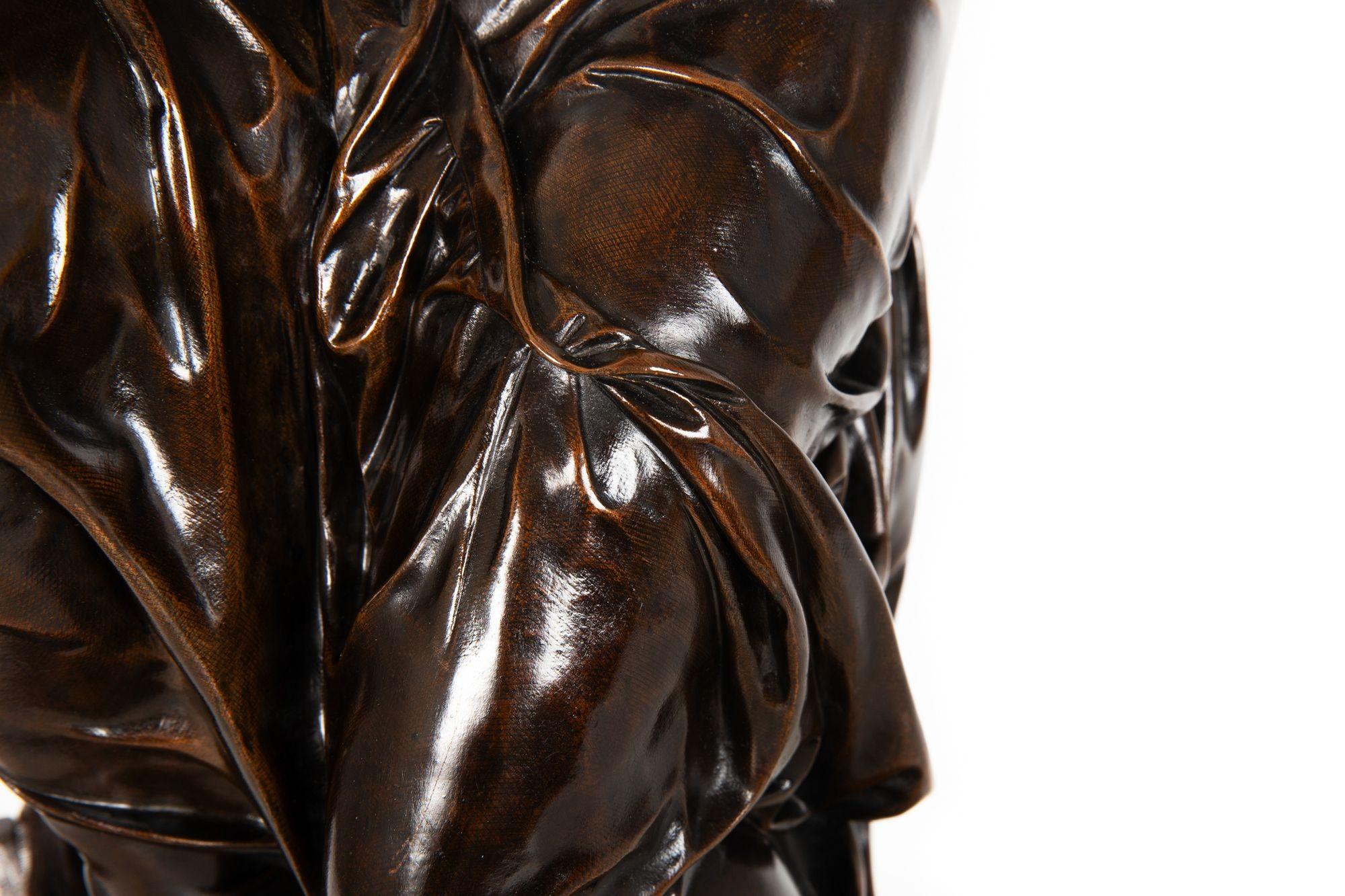 French Bronze Sculpture “La Fil de la Vierge” by Pierre-Emile Hebert ca. 1880 in vendita 9