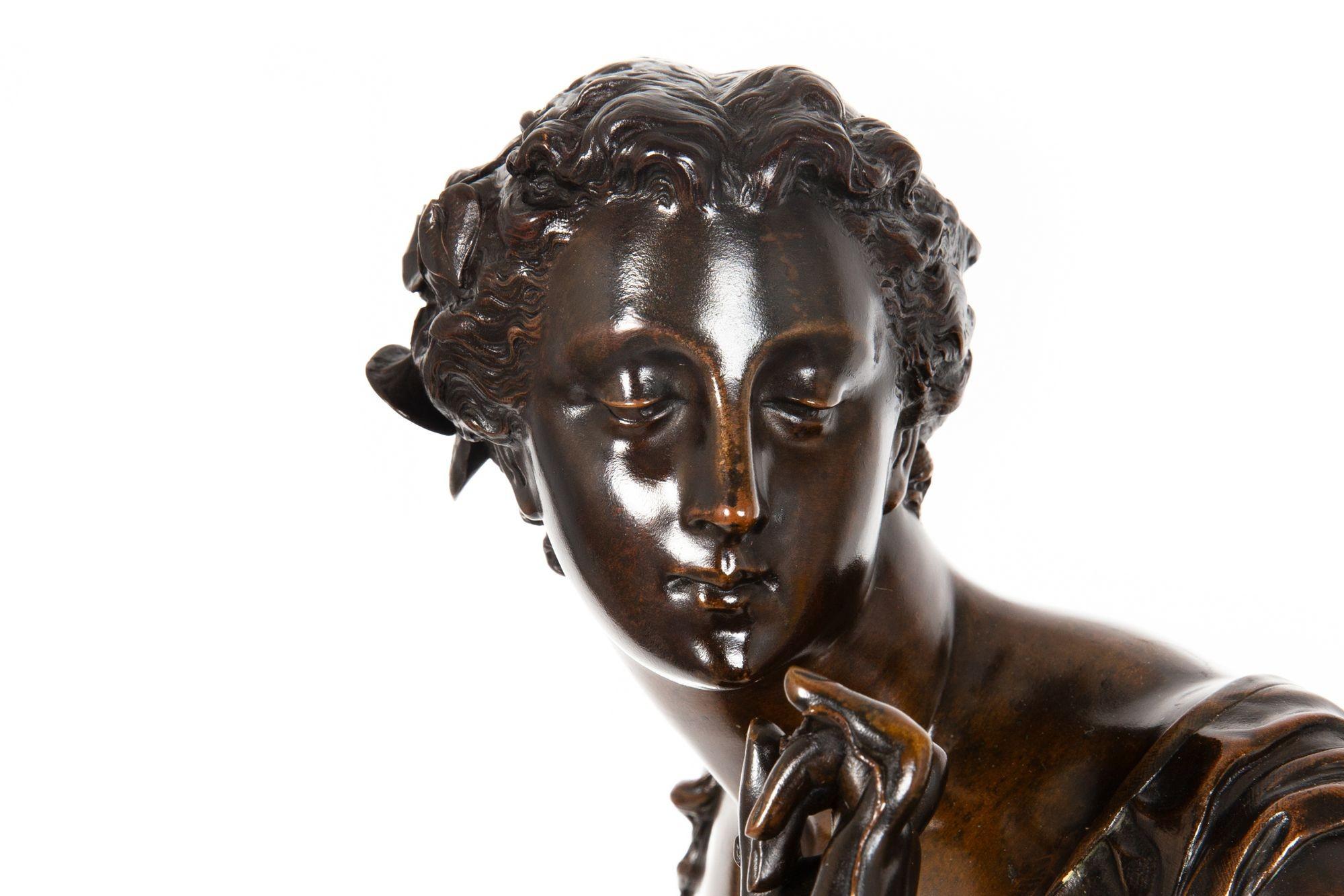 French Bronze Sculpture “La Fil de la Vierge” by Pierre-Emile Hebert ca. 1880 in vendita 10