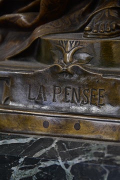 French Bronze Sculpture "La Pensée" by Gustav Michele (1851-1924)