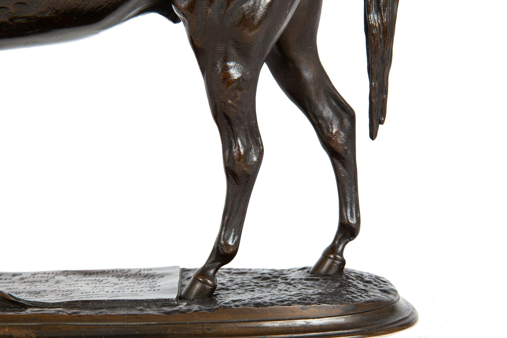 French Bronze Sculpture “Monarque” Race Horse Stallion by Pierre Lenordez 11