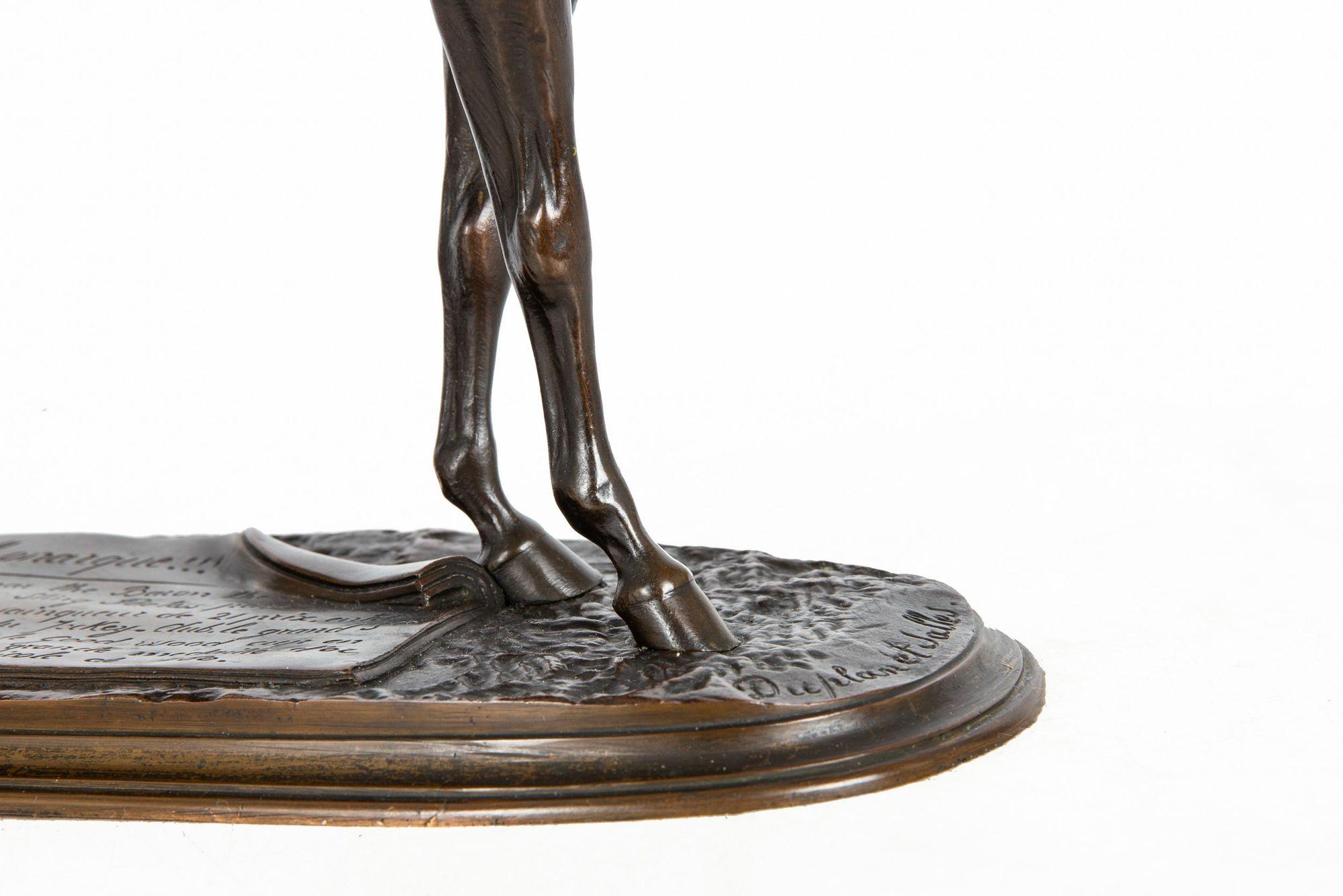 French Bronze Sculpture “Monarque” Race Horse Stallion by Pierre Lenordez 12
