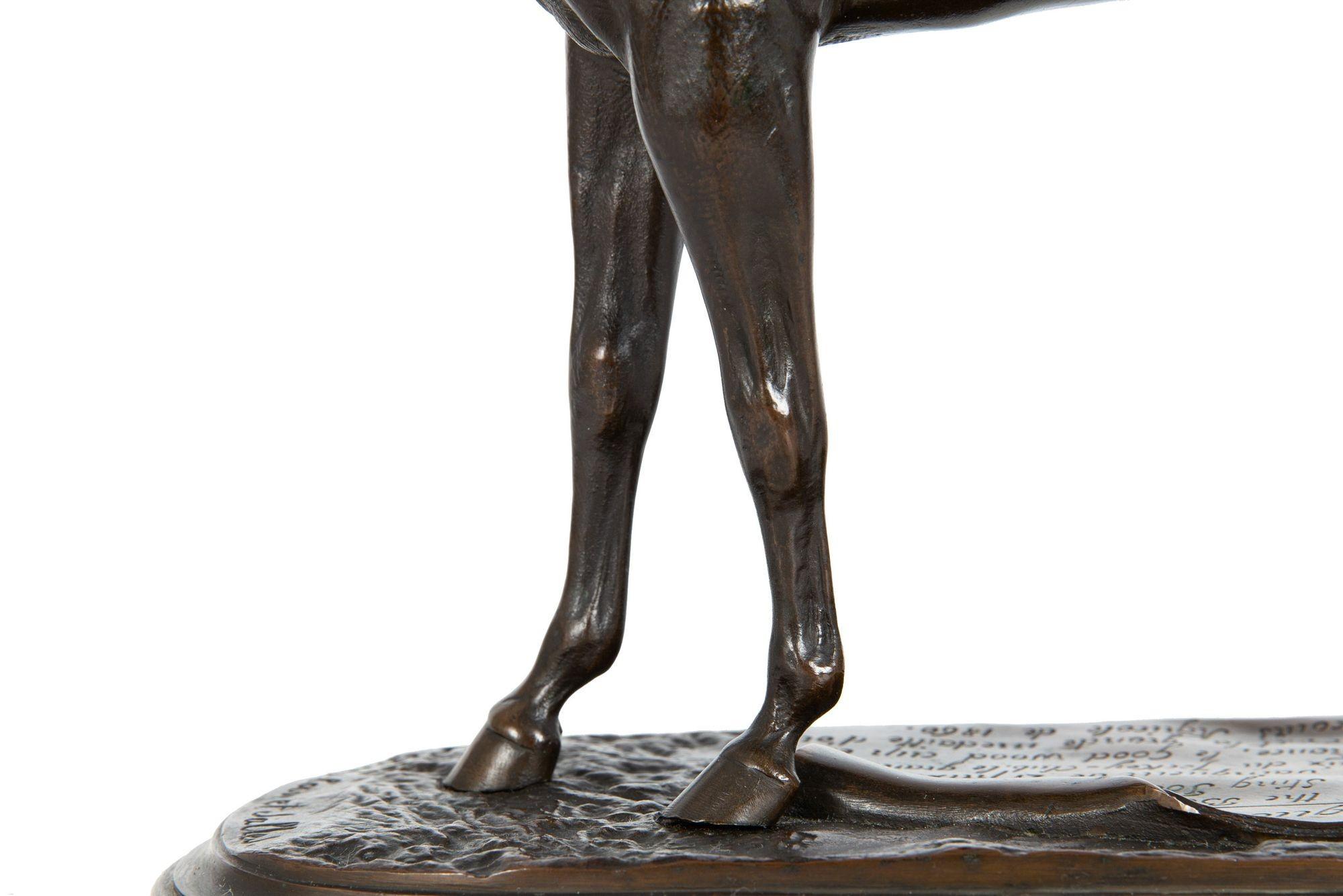 French Bronze Sculpture “Monarque” Race Horse Stallion by Pierre Lenordez 14