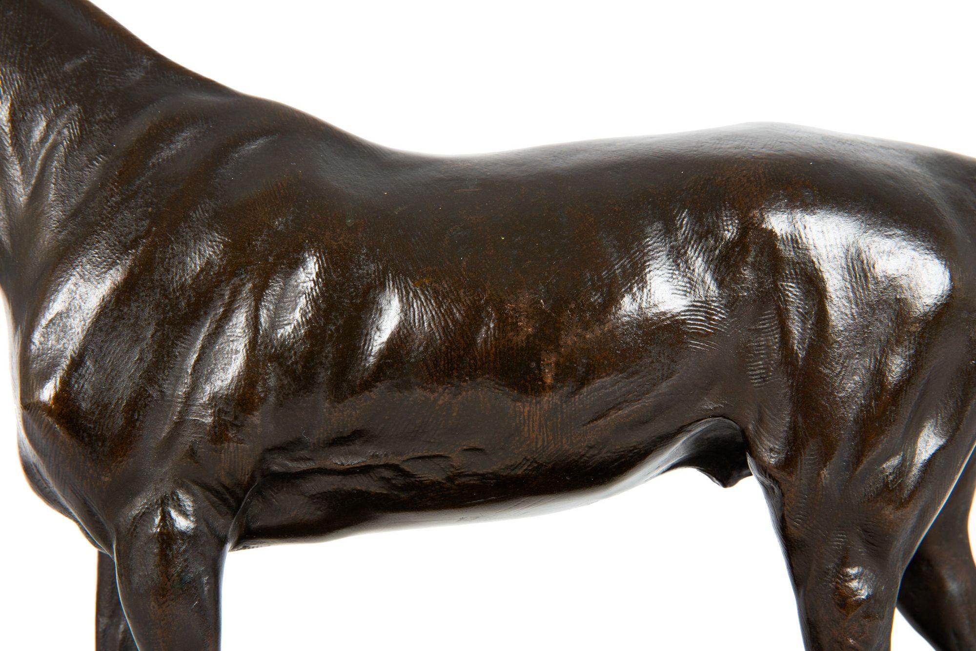 French Bronze Sculpture “Monarque” Race Horse Stallion by Pierre Lenordez 4