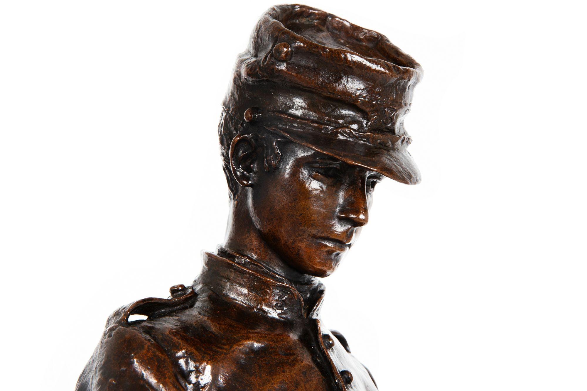 French Bronze Sculpture of “A Boy Soldier