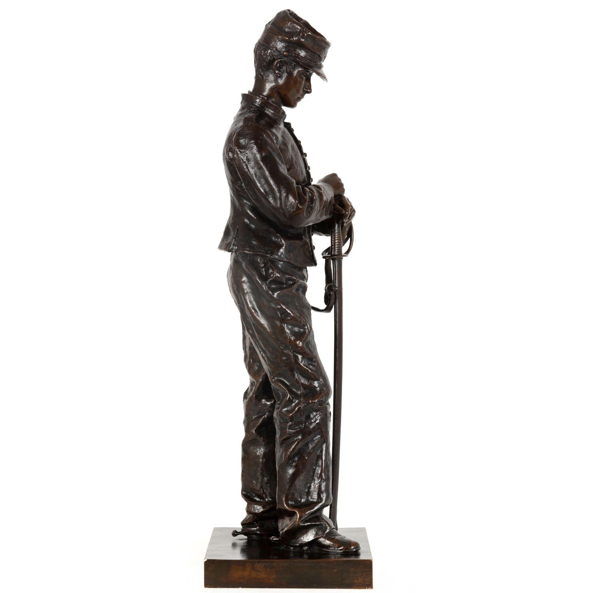 French Bronze Sculpture of “A Boy Soldier