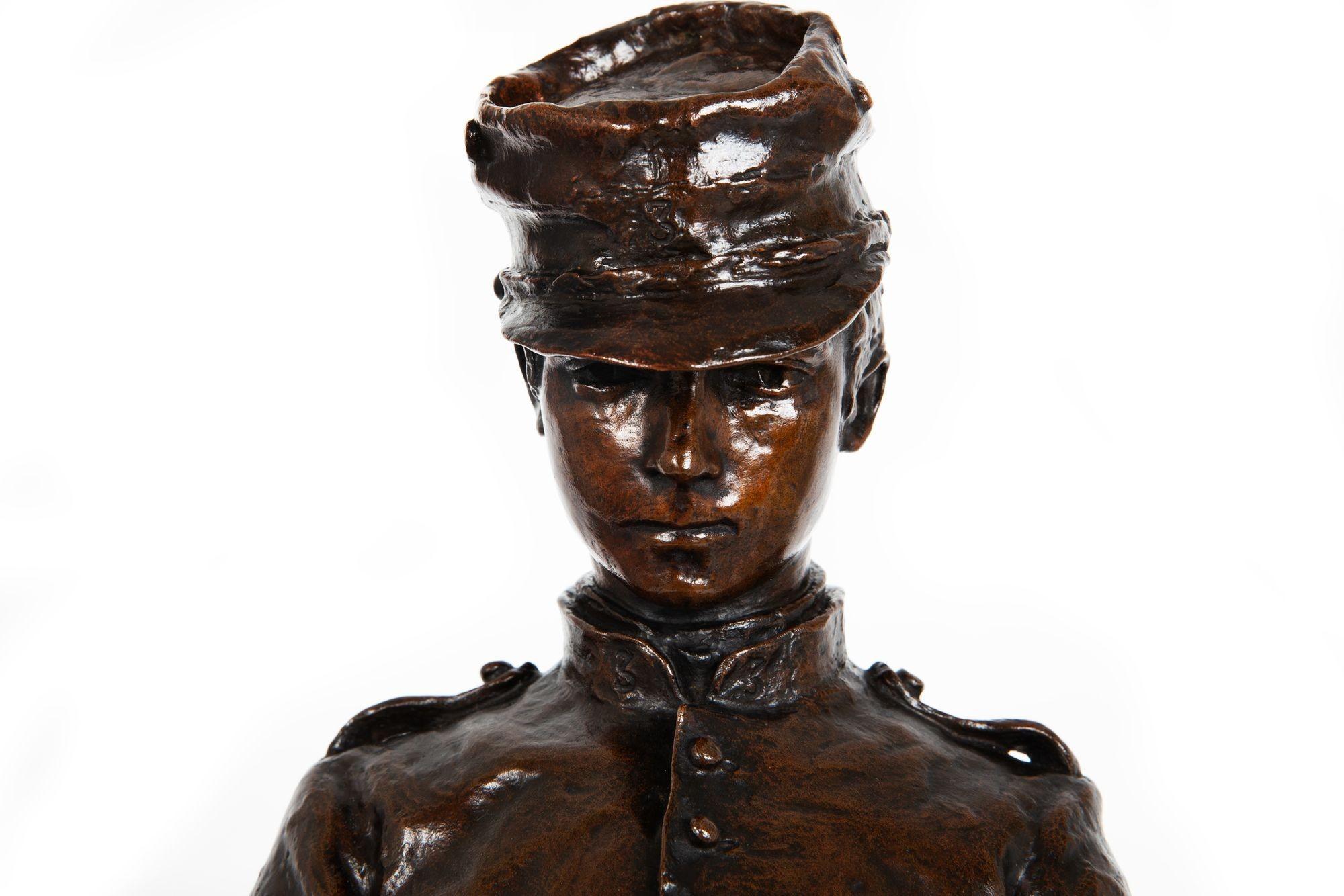French Bronze Sculpture of “A Boy Soldier
