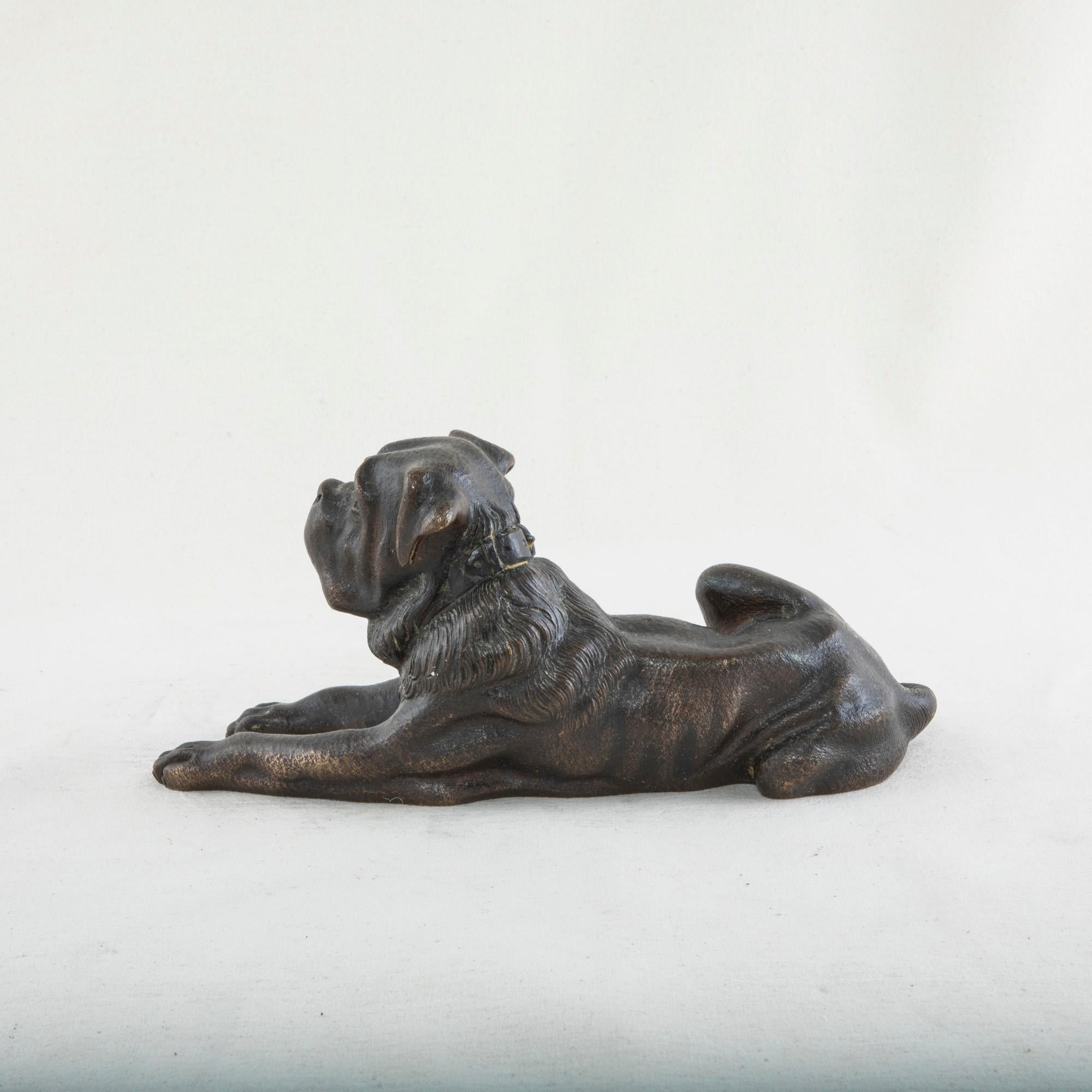French Bronze Sculpture of a Mastiff Dog In Good Condition In Fayetteville, AR