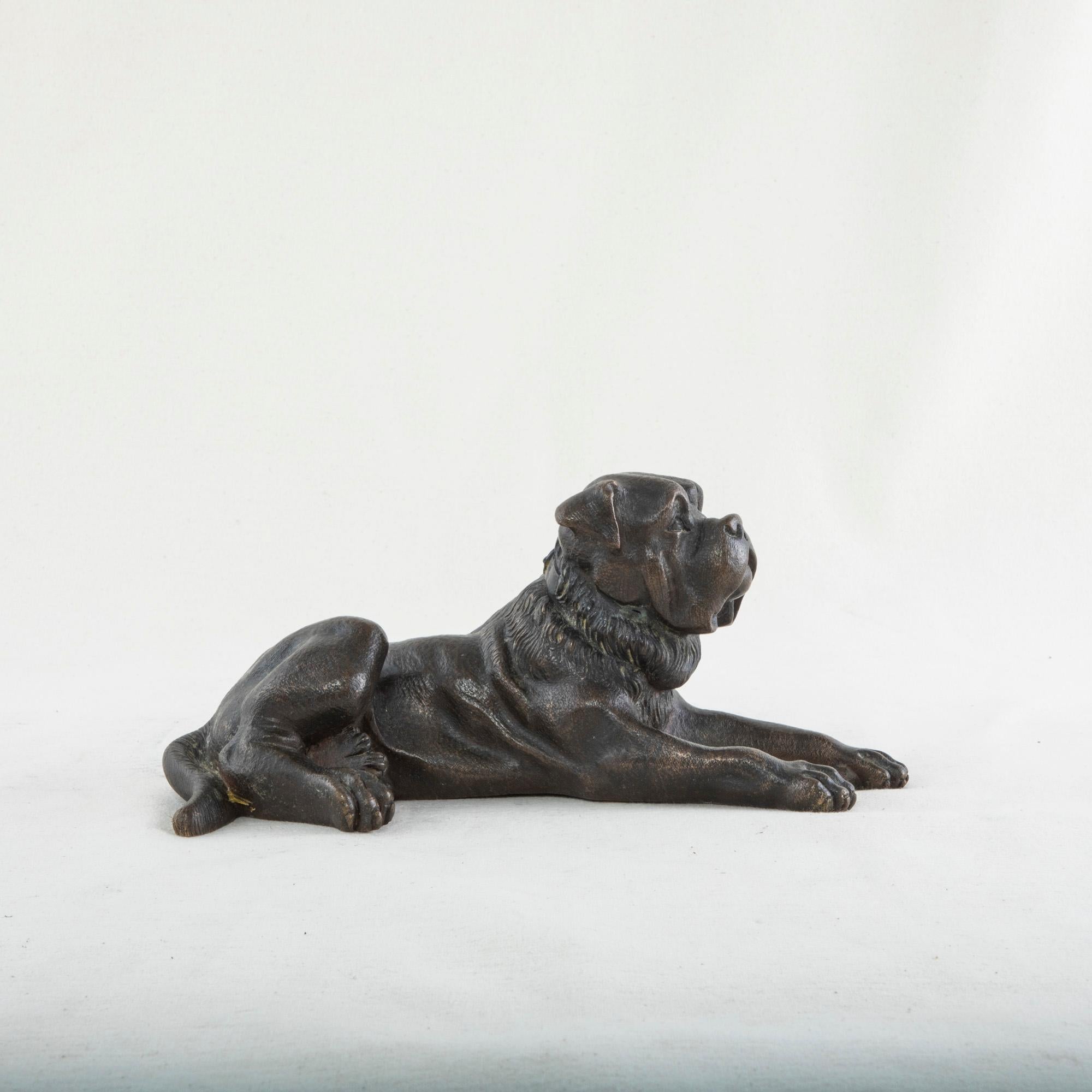 French Bronze Sculpture of a Mastiff Dog 1