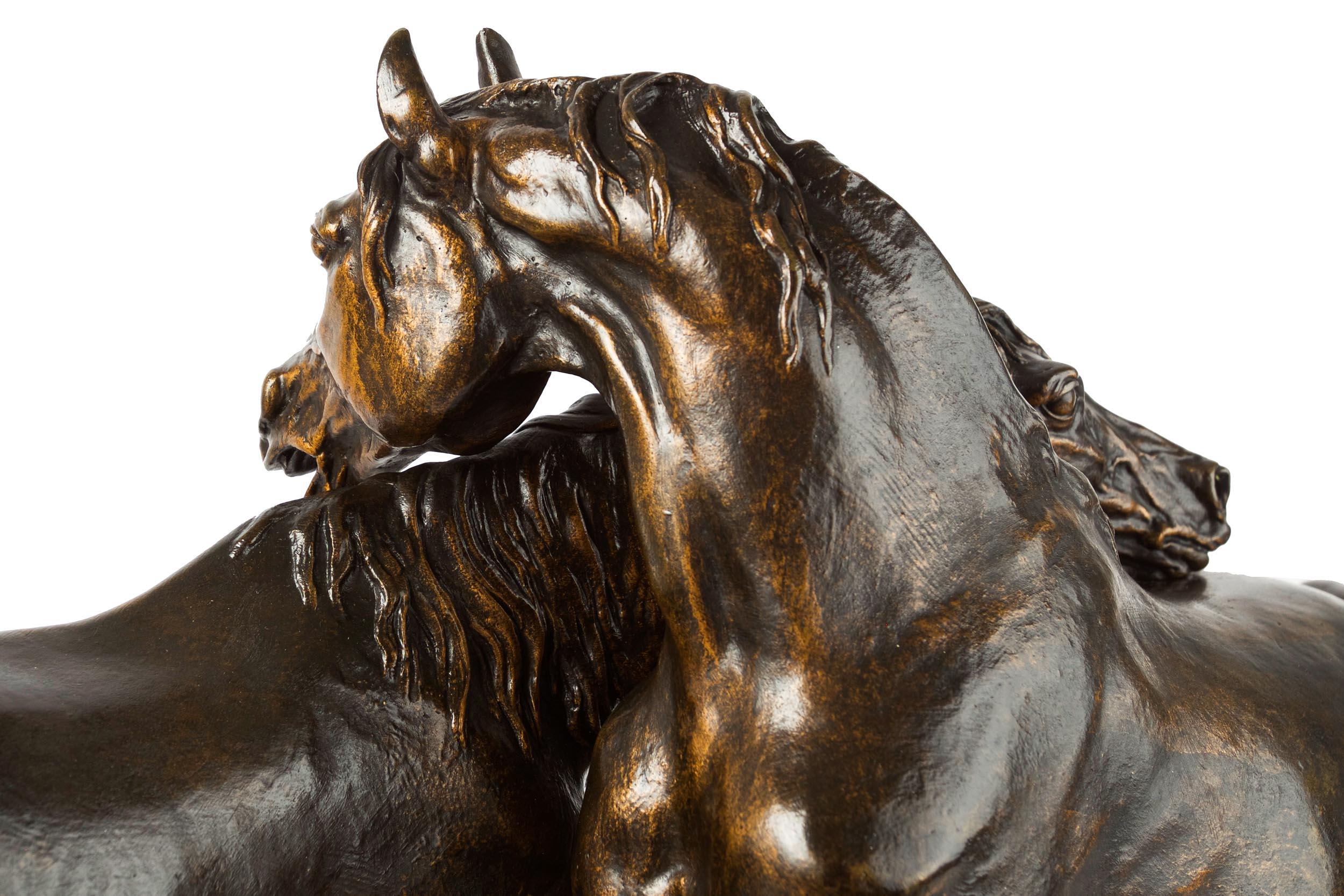 French Bronze Sculpture of Arabian Horses 