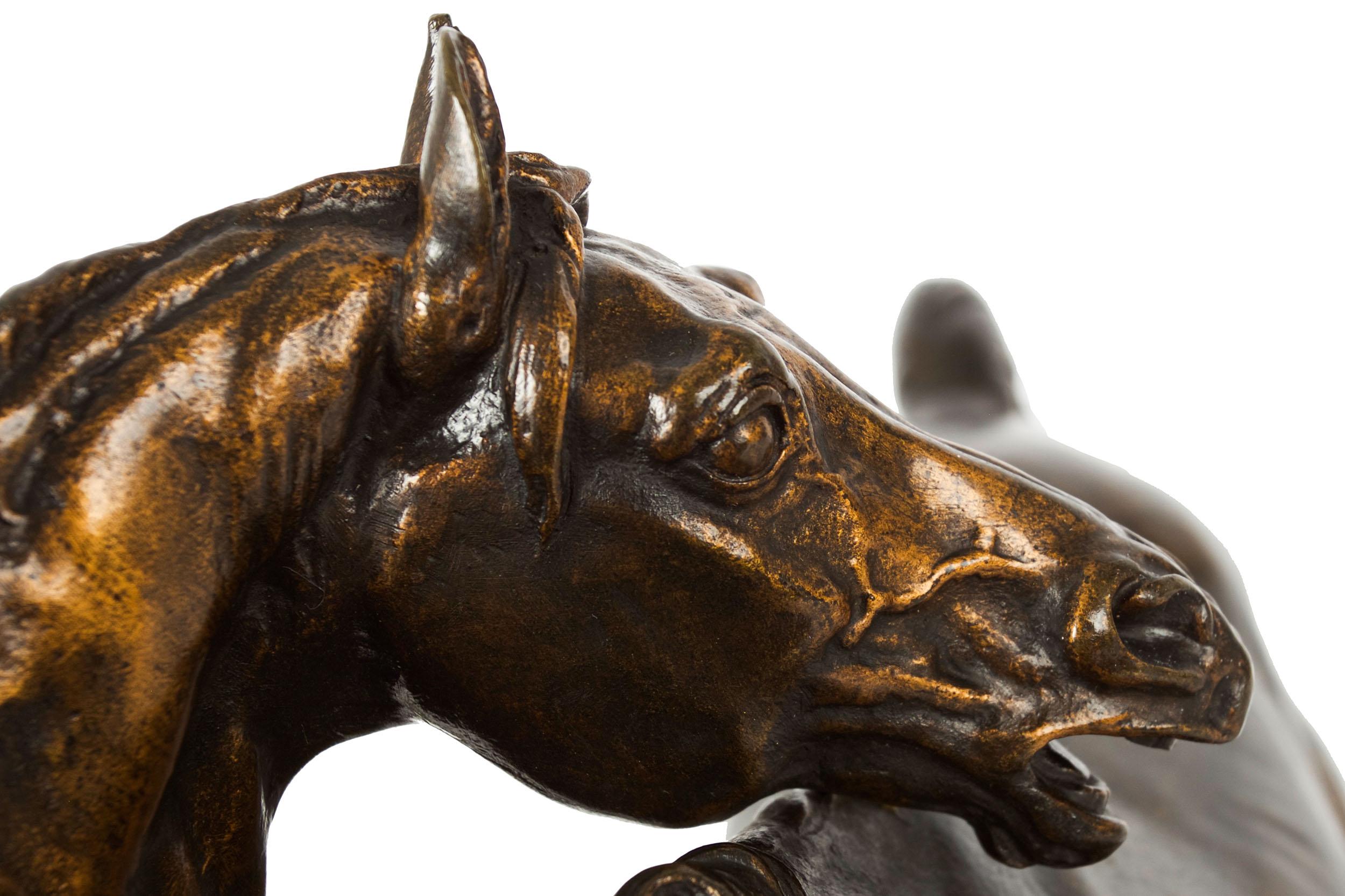 French Bronze Sculpture of Arabian Horses 
