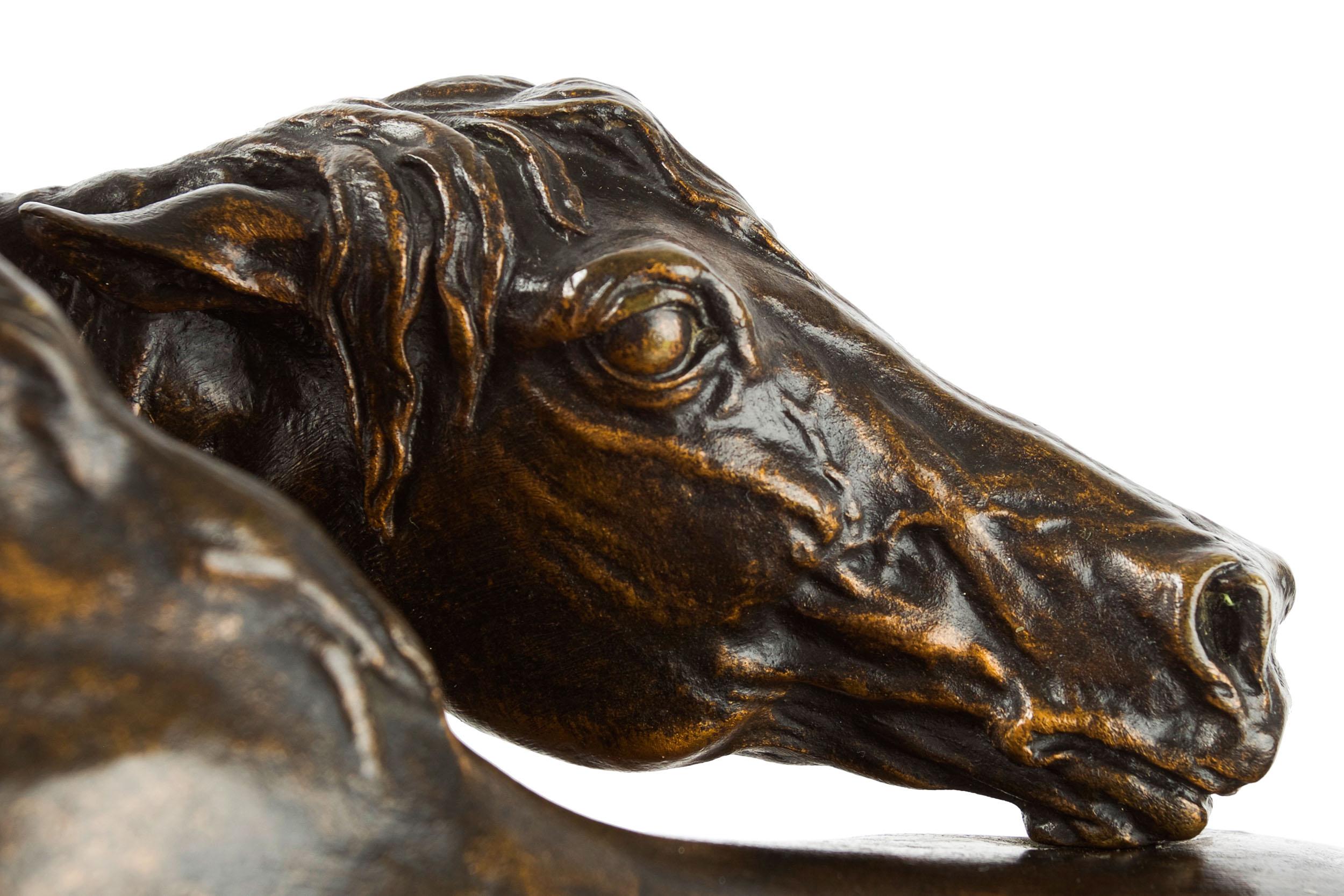 French Bronze Sculpture of Arabian Horses 
