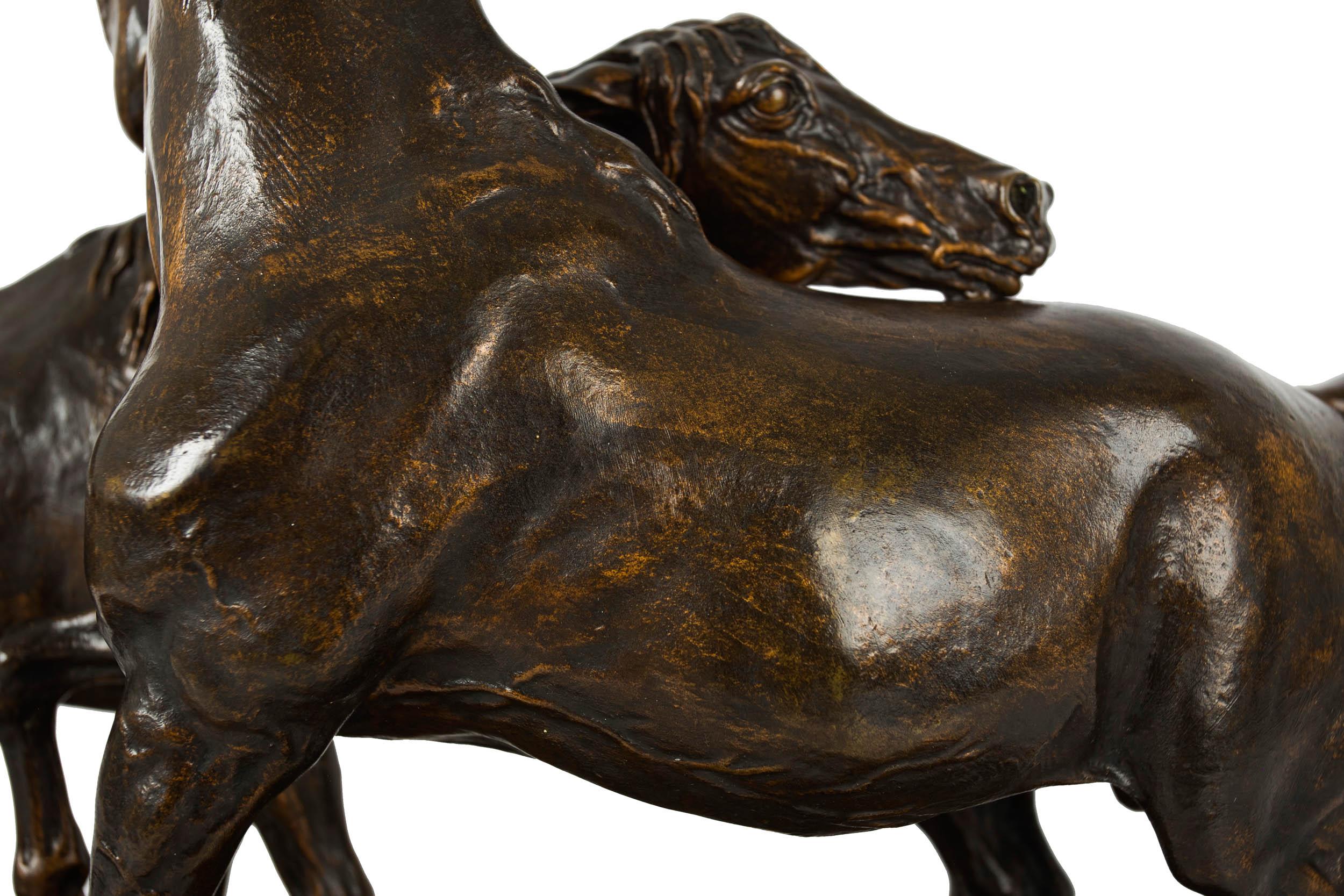 French Bronze Sculpture of Arabian Horses 