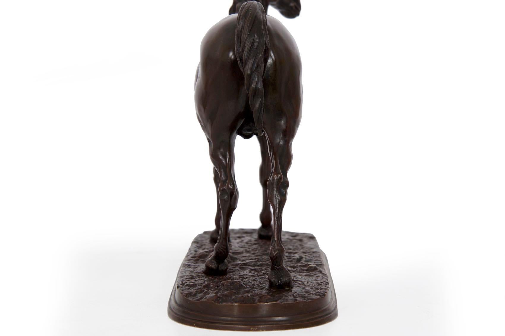 Sculpture française en bronze de l'étalon 
