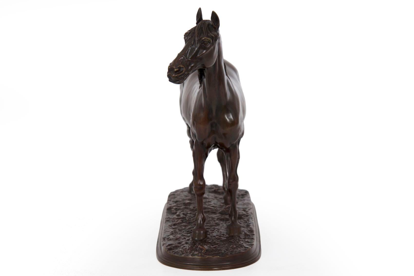 Sculpture française en bronze de l'étalon 