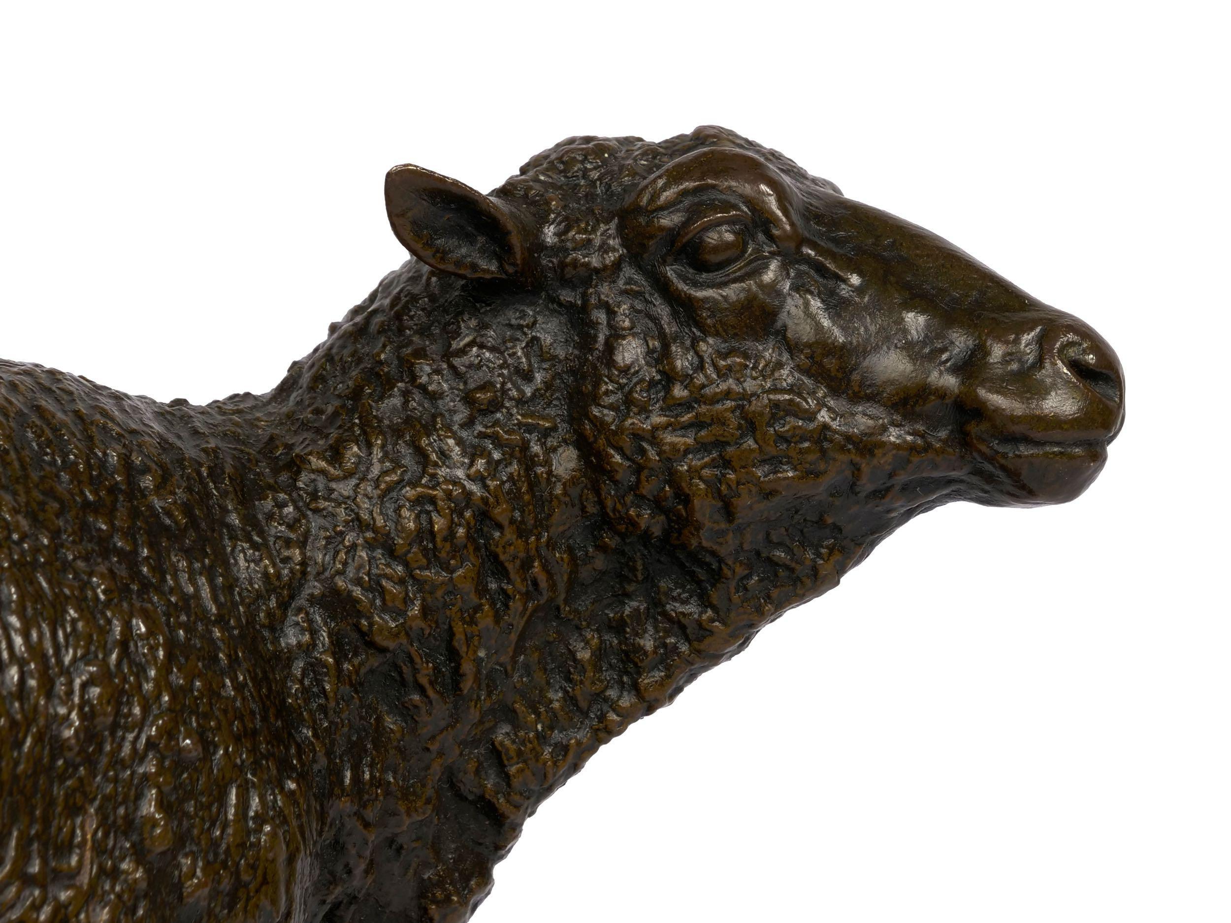 French Bronze Sculpture of “Merino Ewe” by Isidore Bonheur 6