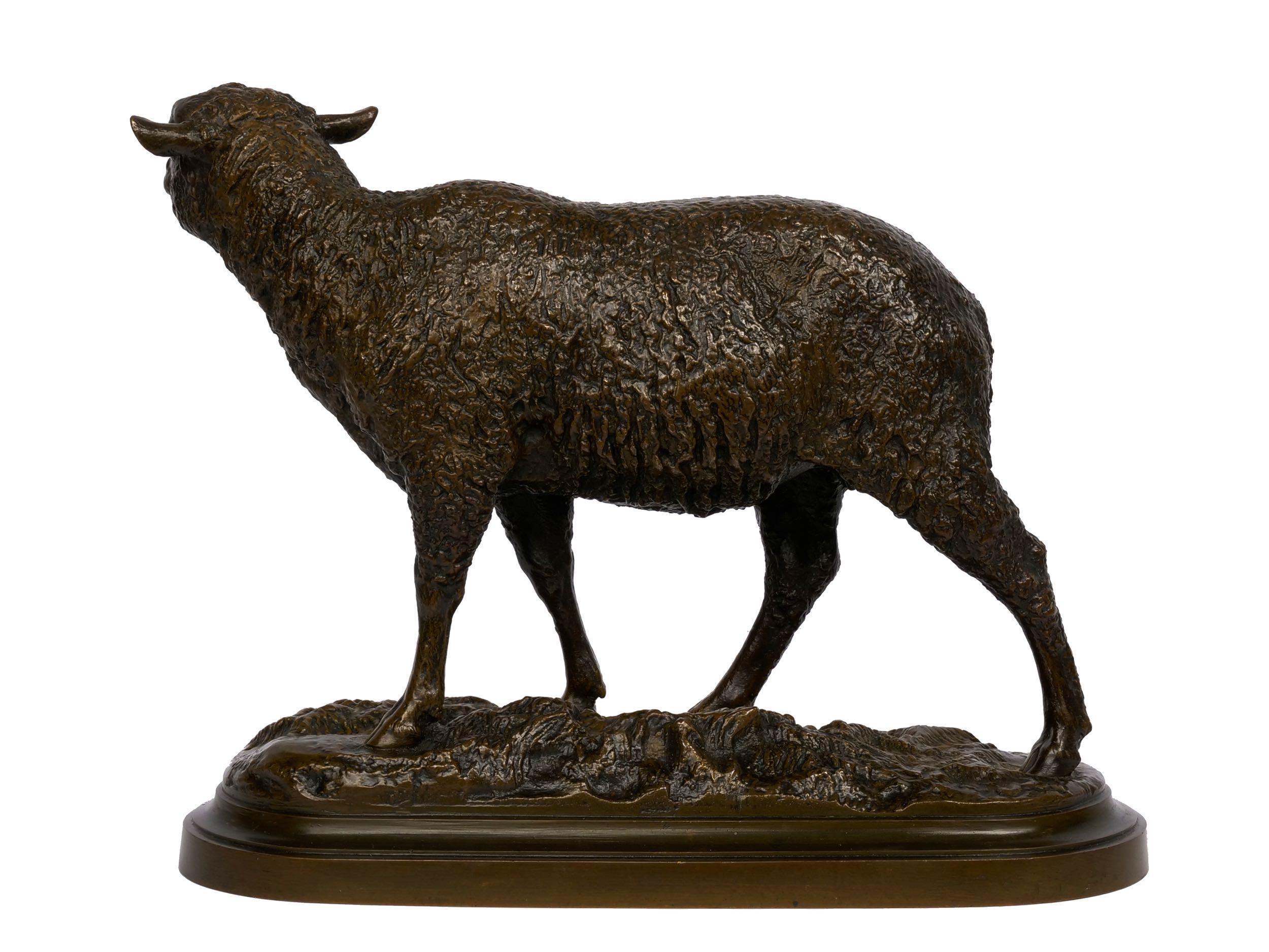 French Bronze Sculpture of “Merino Ewe” by Isidore Bonheur 1