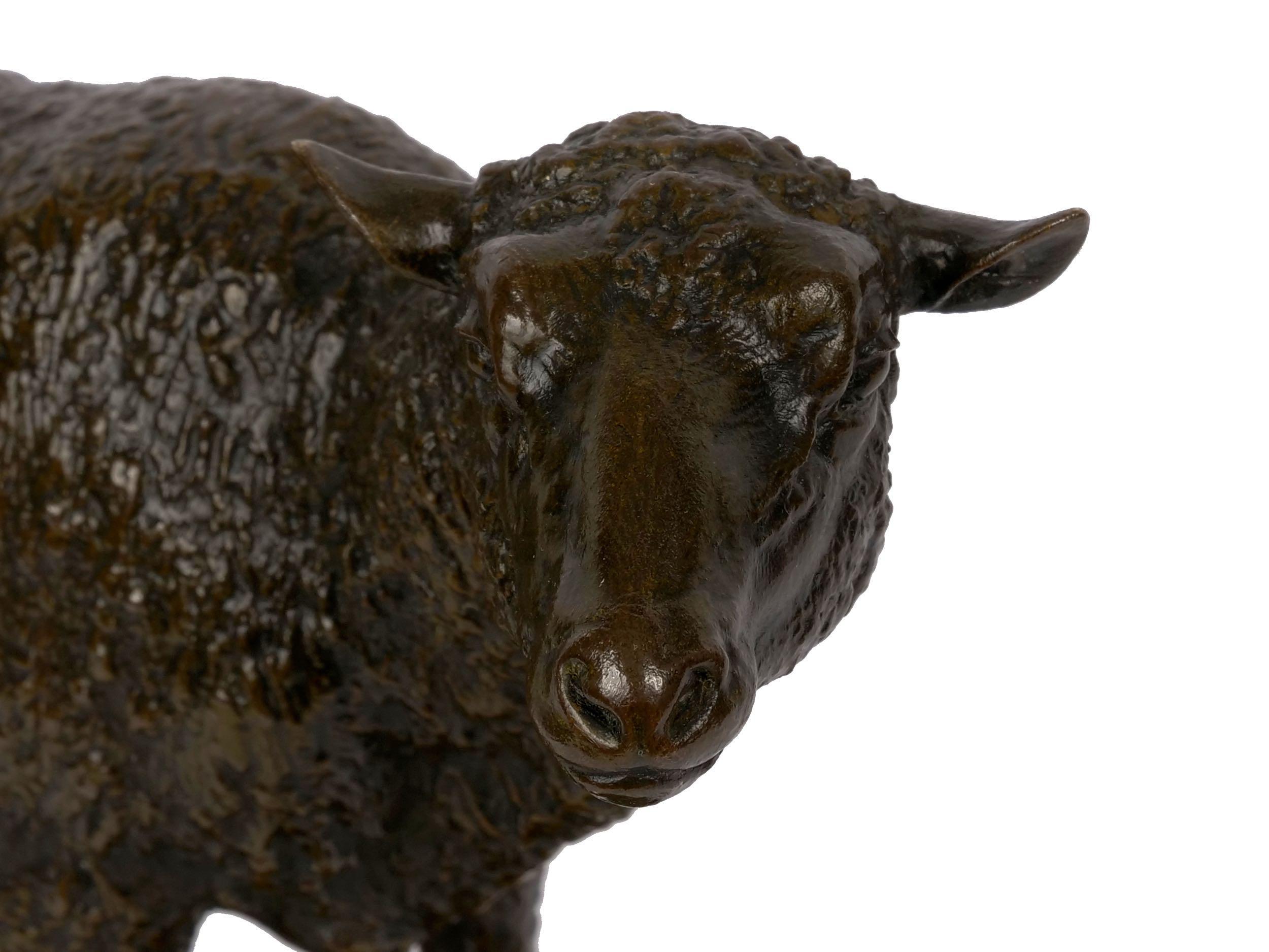 French Bronze Sculpture of “Merino Ewe” by Isidore Bonheur 2