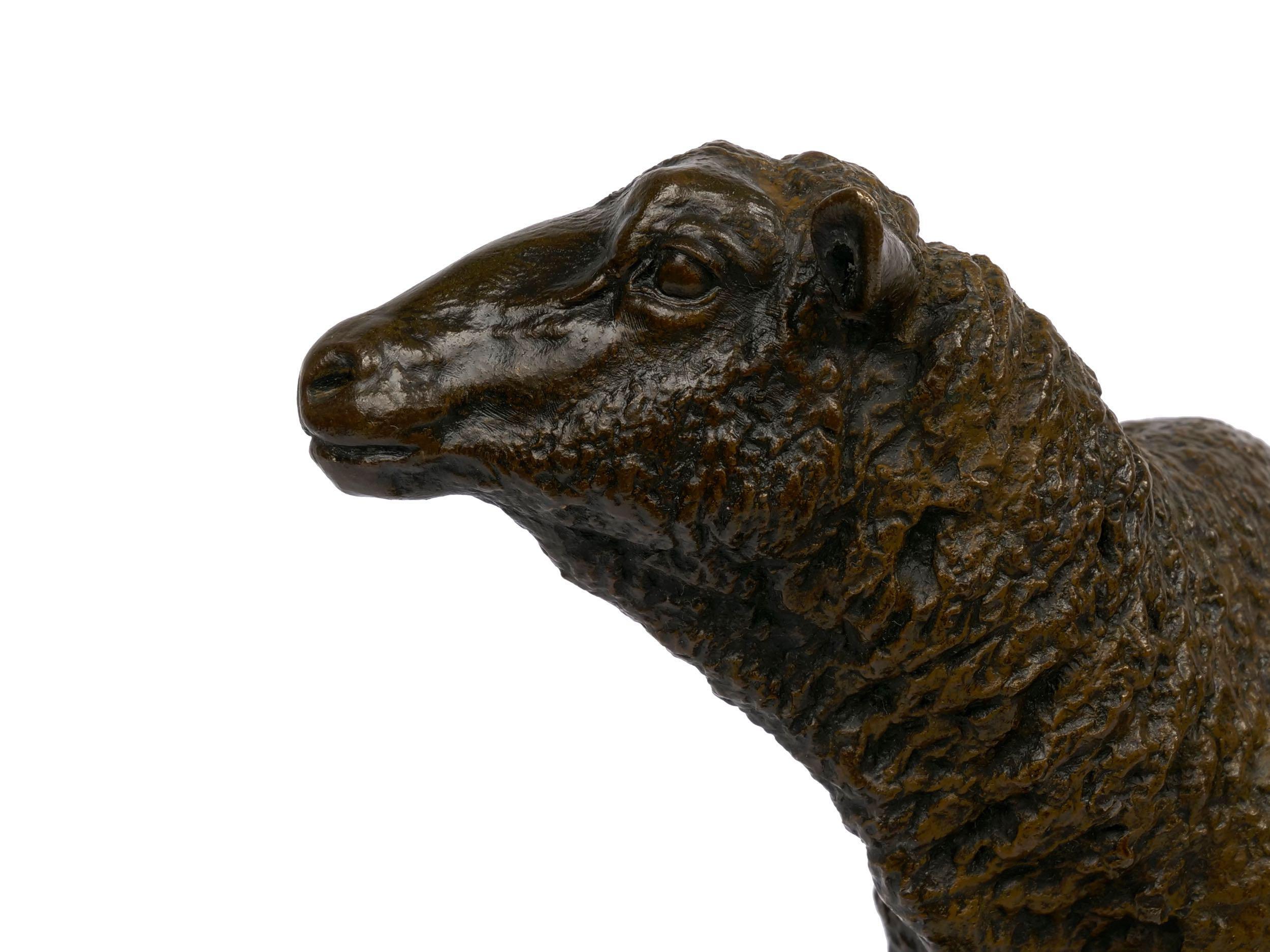 French Bronze Sculpture of “Merino Ewe” by Isidore Bonheur 3